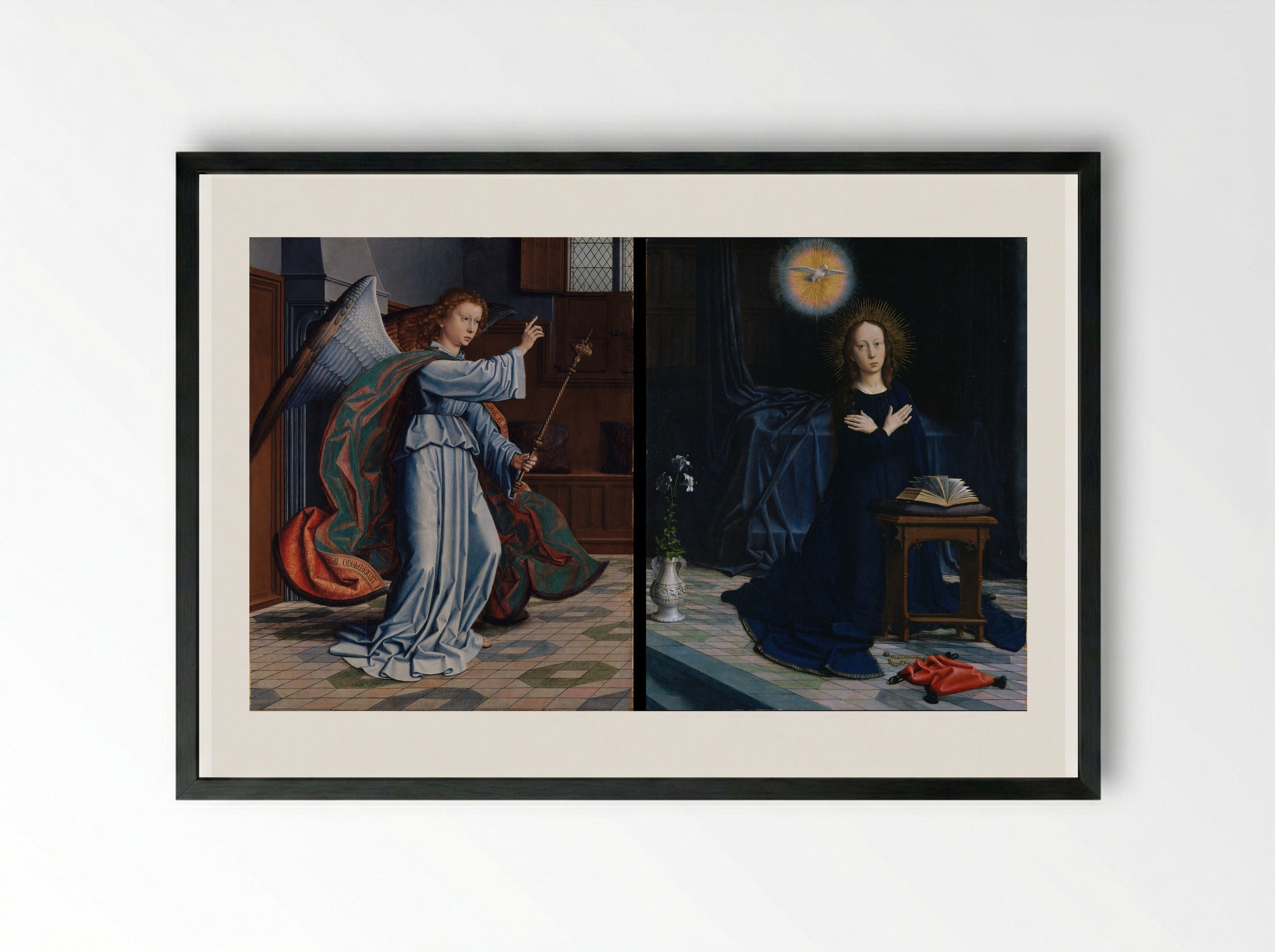 The Virgin of the Annunciation - Gerard David - Framed Print Black
