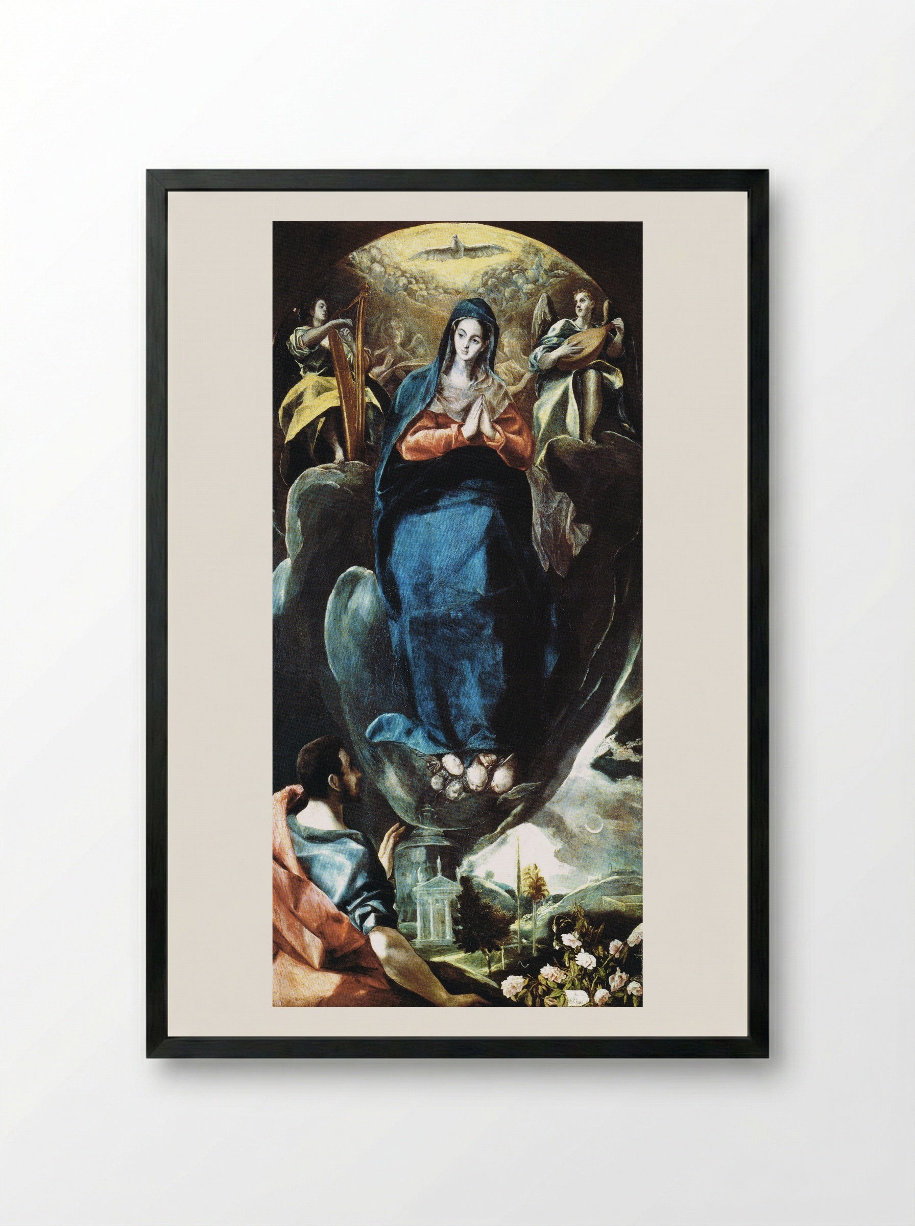 The Virgin of the Immaculate Conception and St. John - El Greco - Framed Print Black