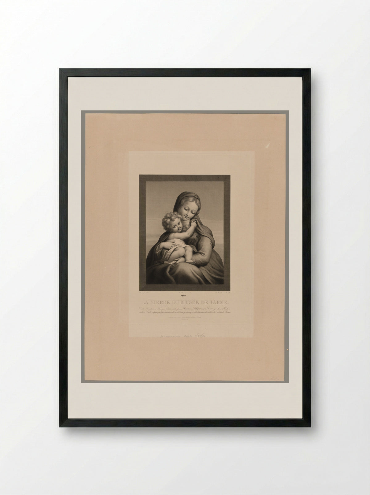 The Virgin of the Musée de Parme - Jean Marie Leroux - Framed Print Black