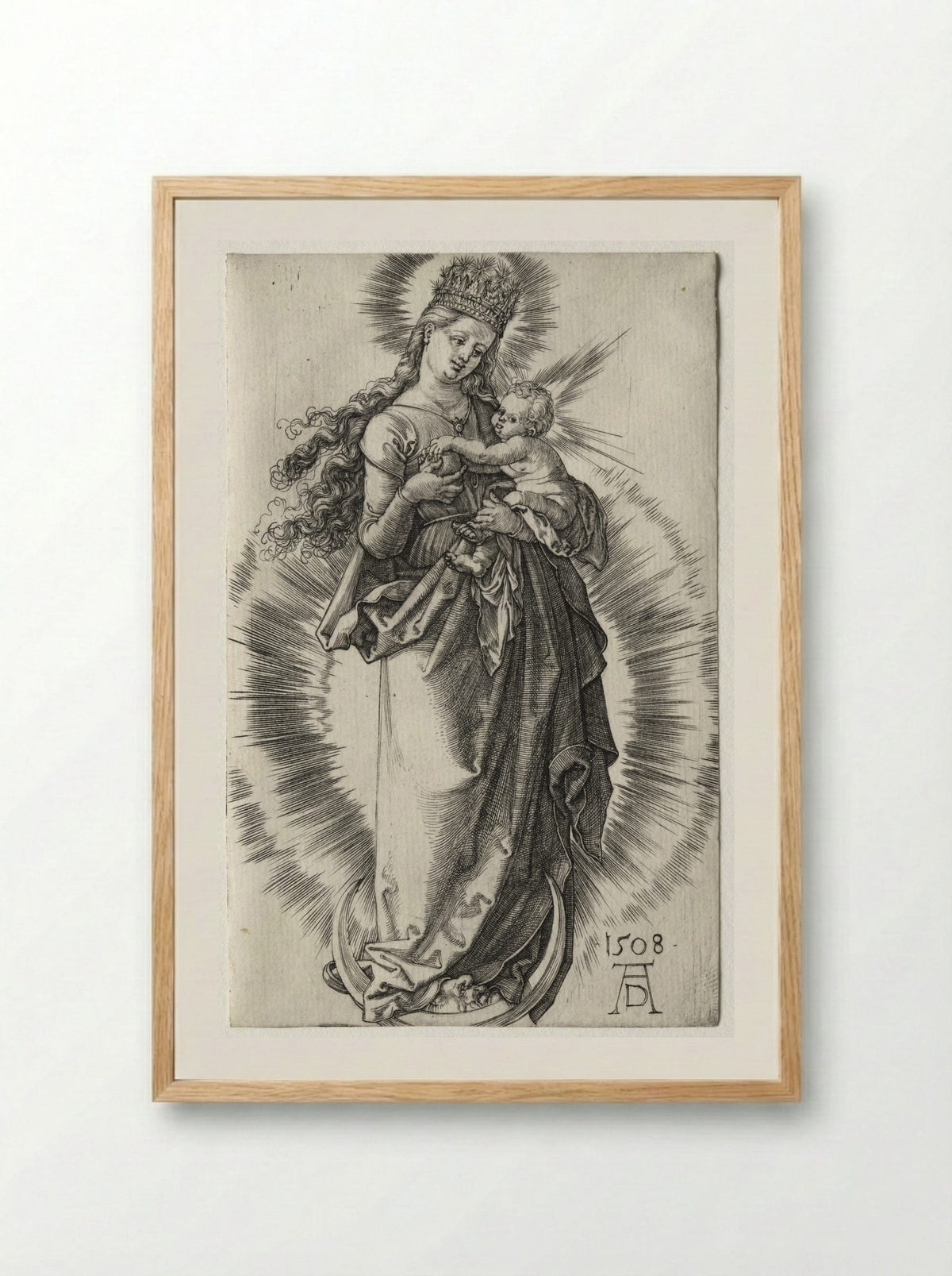 The Virgin with a Starry Crown - Albrecht Dürer - Framed Print Wood