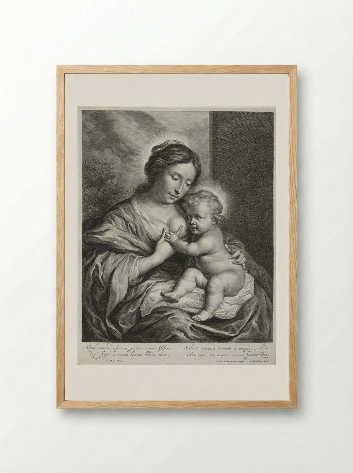 The Virgin with the Child - Cornelis van Dalen the Younger - Framed Print Wood
