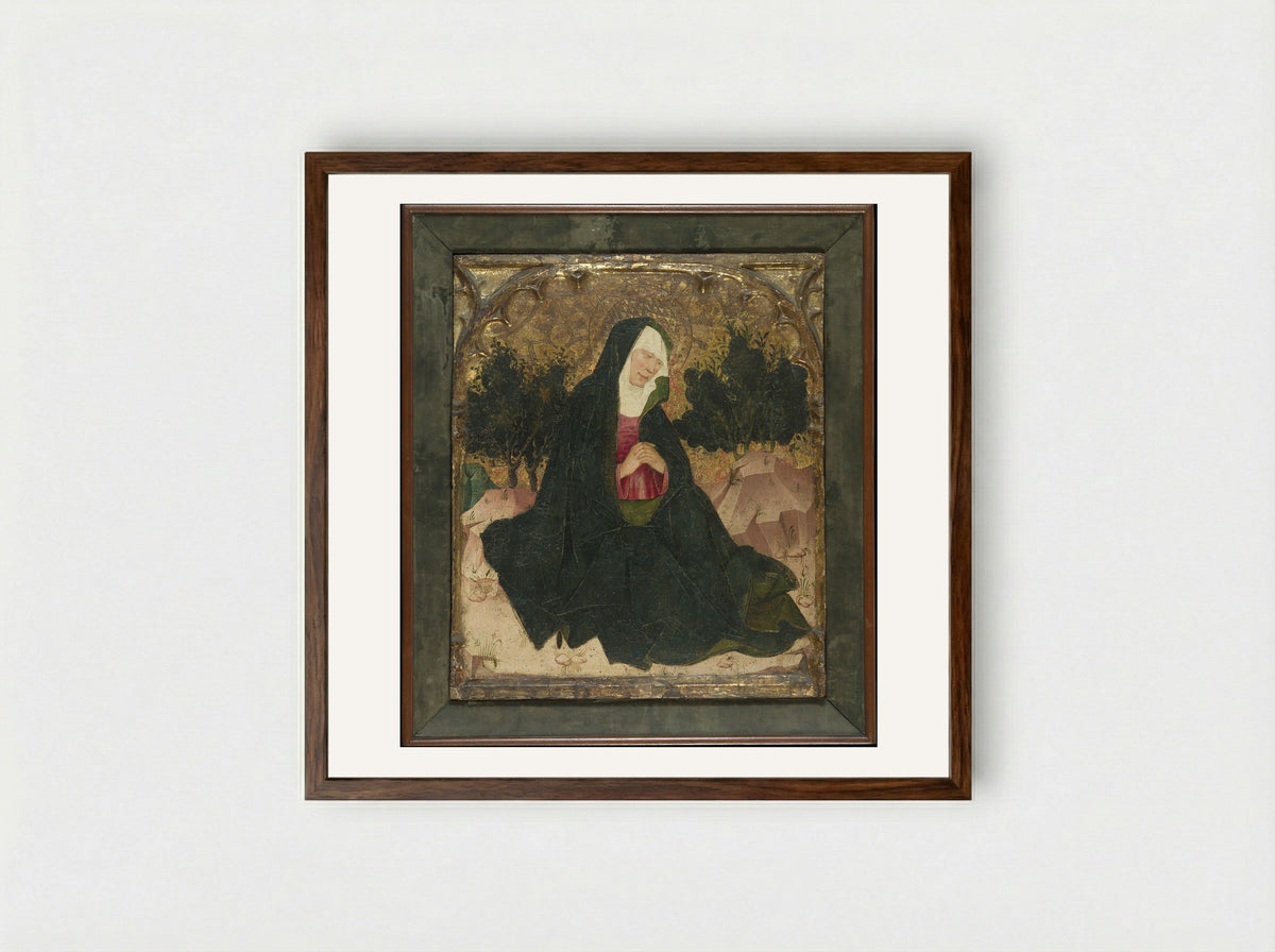 The Virgin - Spanish (Catalan) Painter - Framed Print Dark Wood