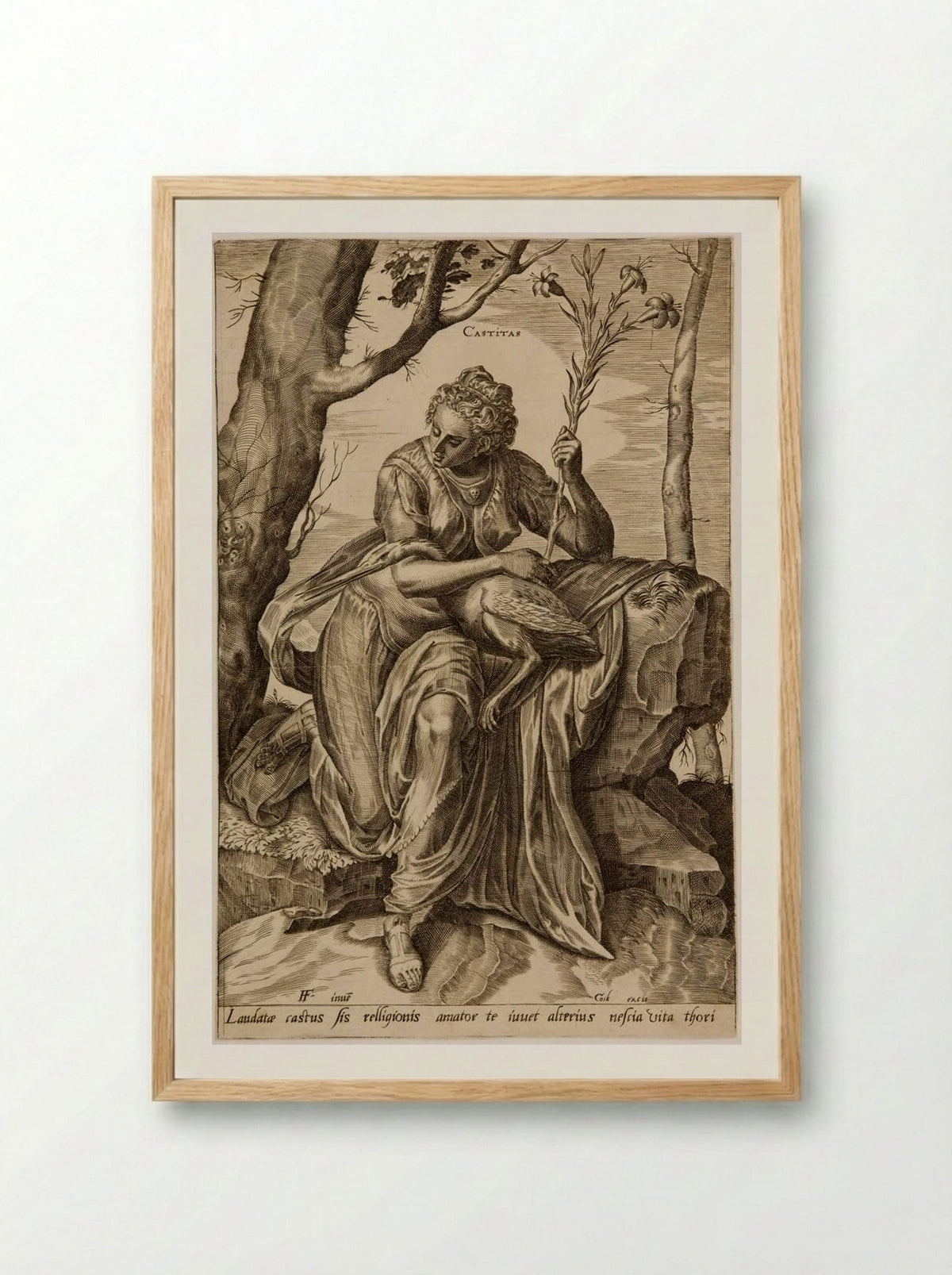 The Virtues: Castitas - Cornelis Cort - Framed Print Wood