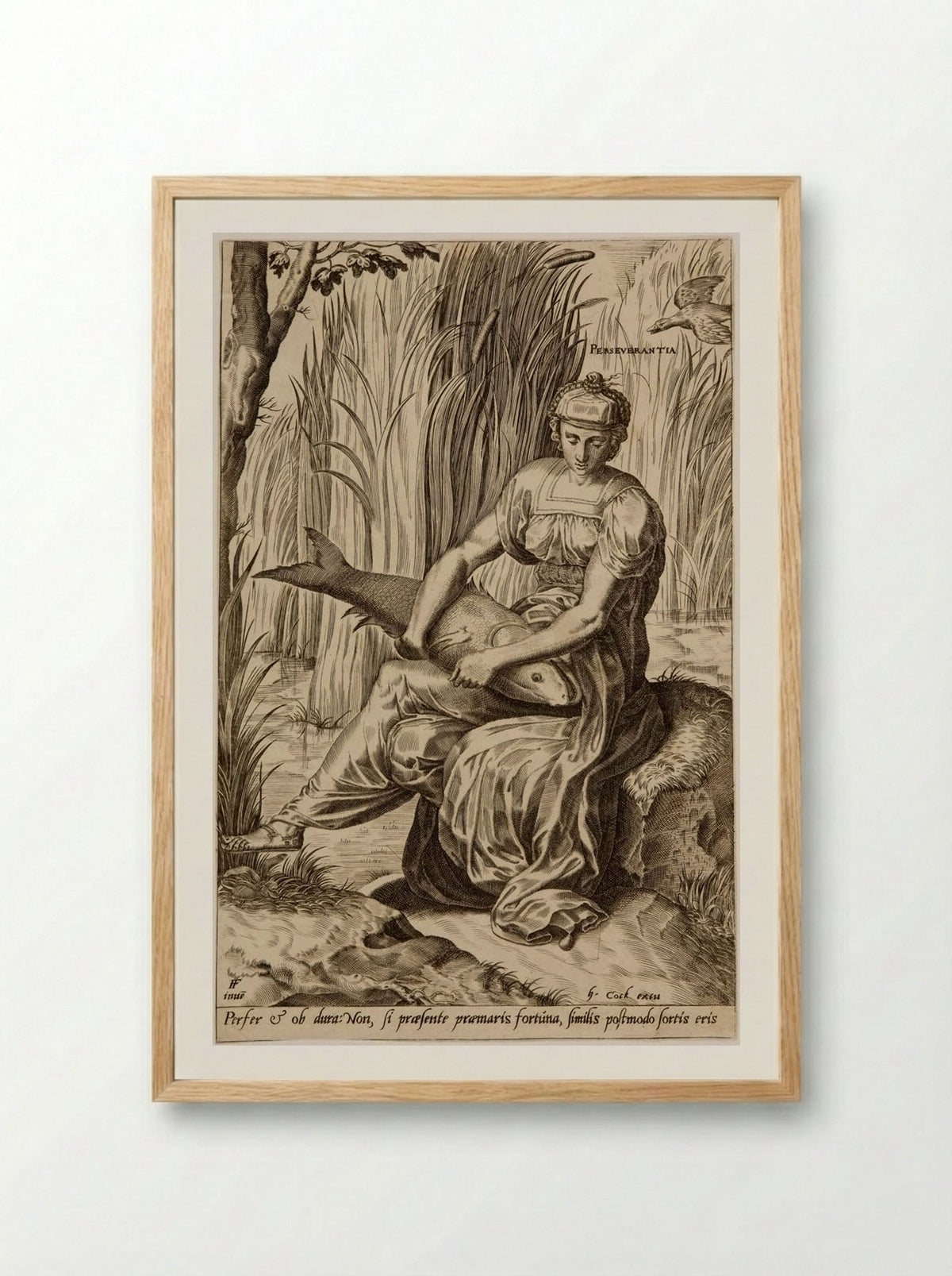 The Virtues: Perseverantia - Cornelis Cort - Framed Print Wood