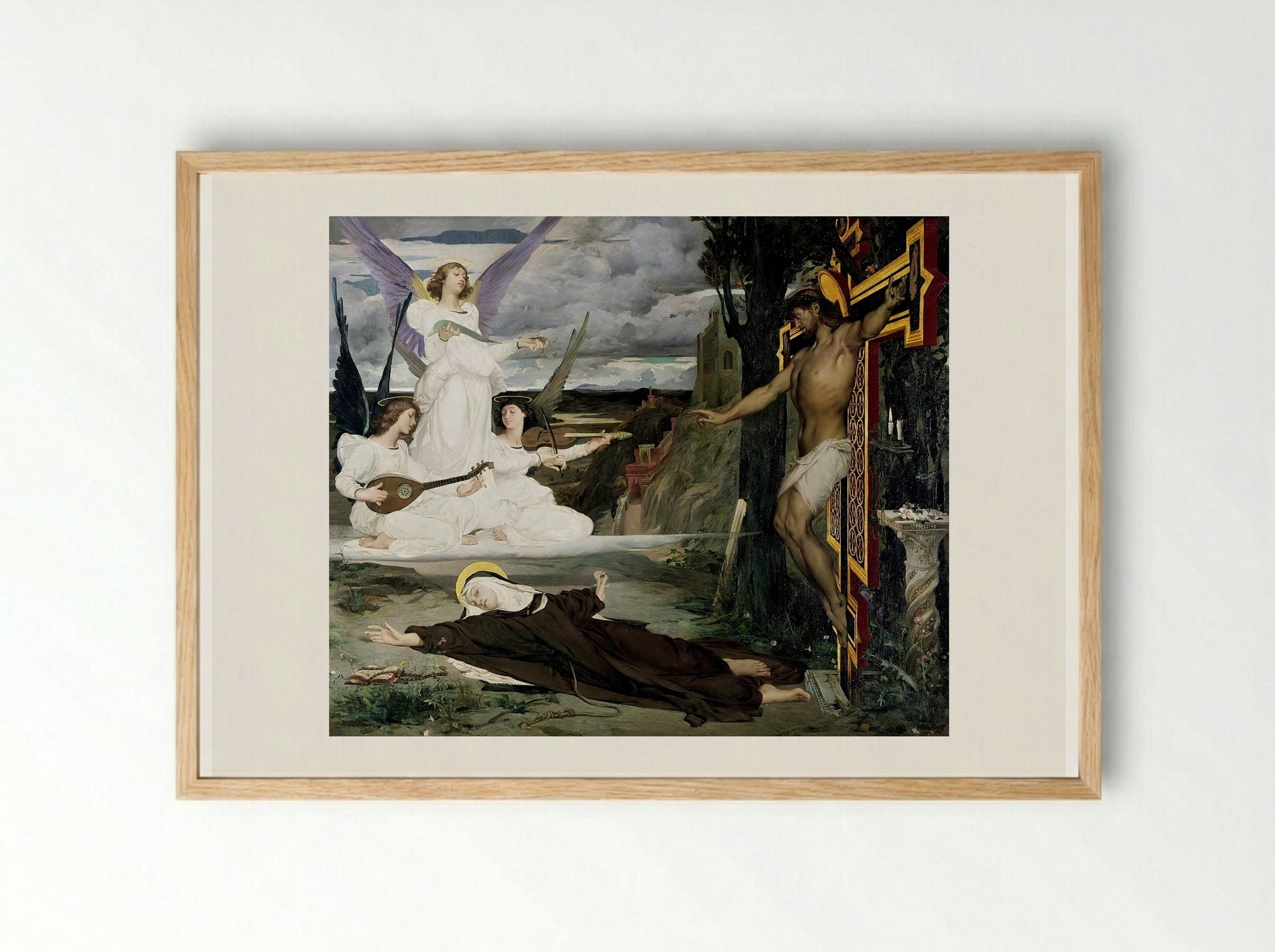 The Vision, Legend of the 14th Century - Luc-Olivier Merson - Framed Print Wood