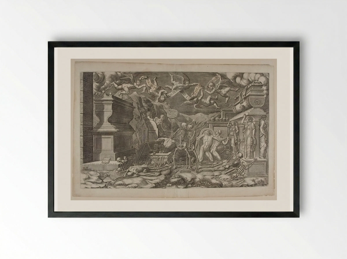 The Vision of Ezekiel - Giorgio Ghisi - Framed Print Black