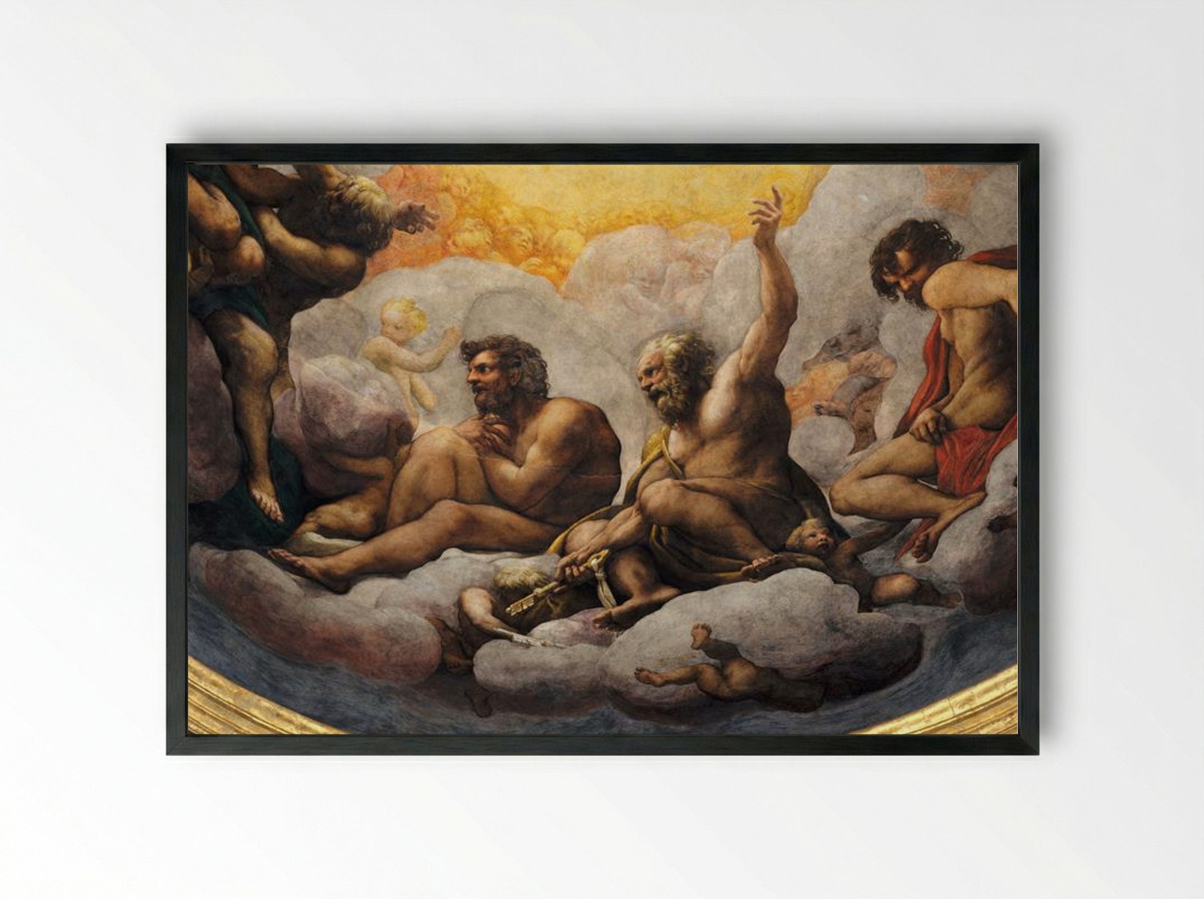 The Vision of St. John on Patmos - Antonio da Correggio - Framed Print Black