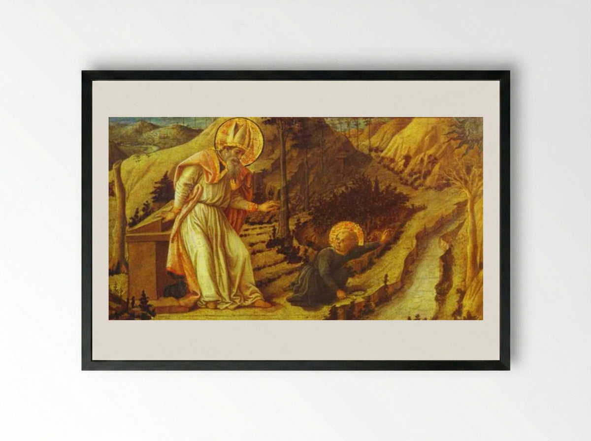 The Vision of St. Augustine - Filippo Lippi - Framed Print Black