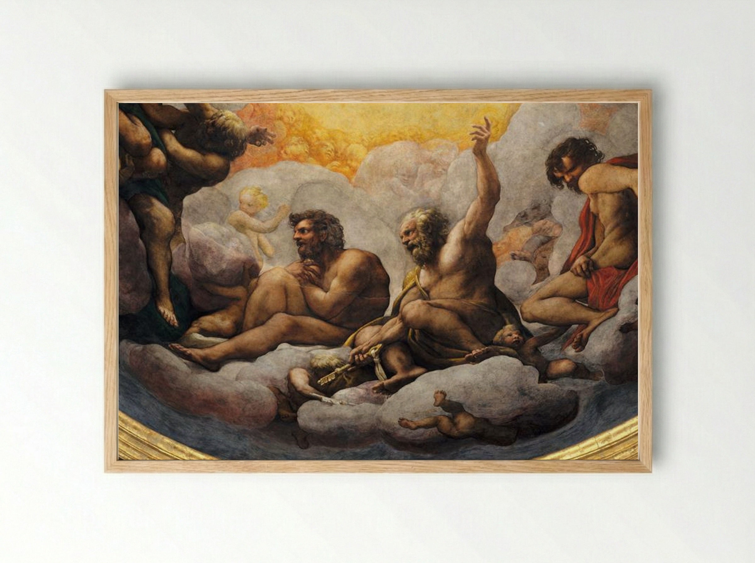 The Vision of St. John on Patmos - Antonio da Correggio - Framed Print Wood