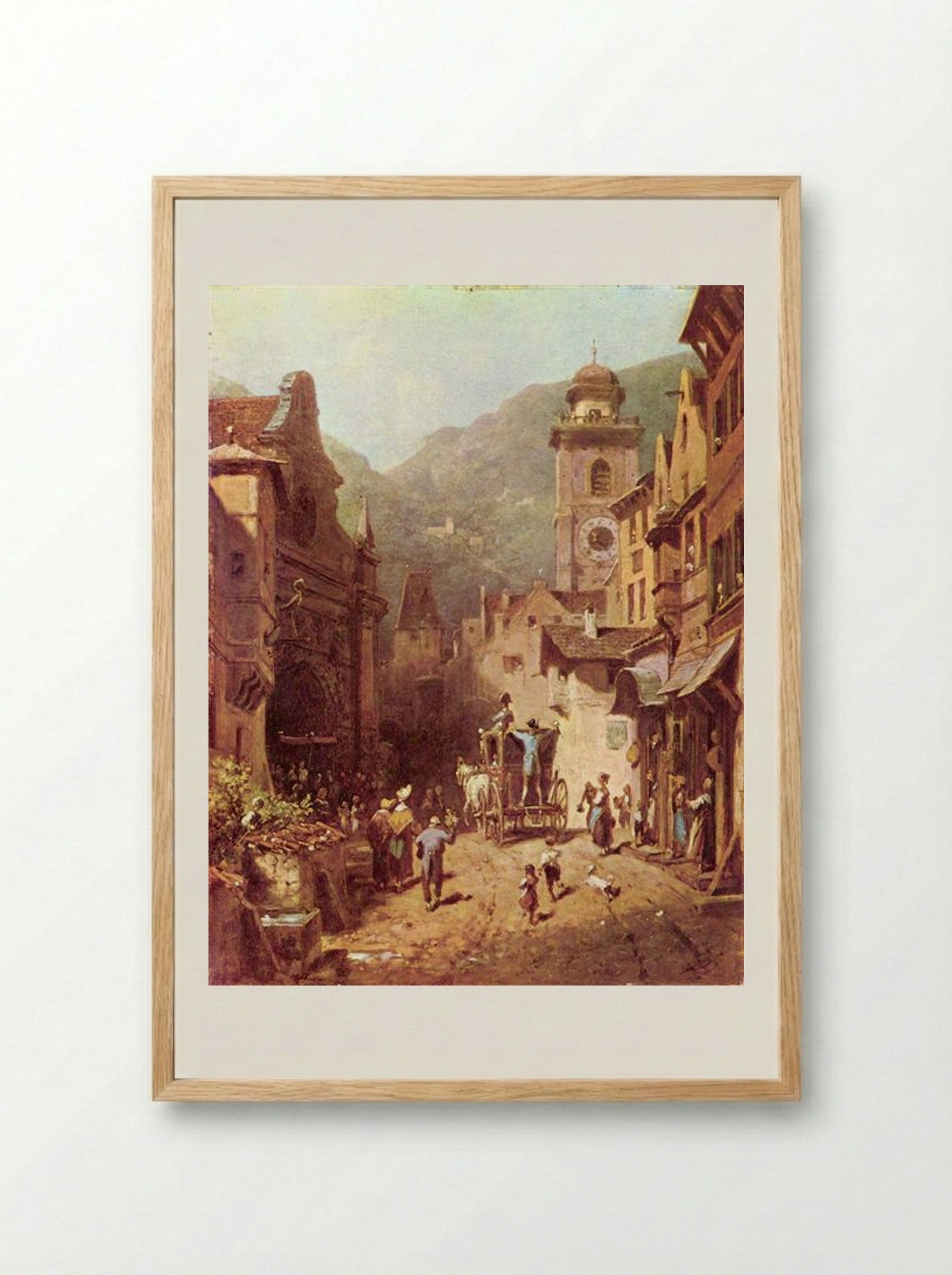The Visit of the Father - Carl Spitzweg - Framed Print Wood