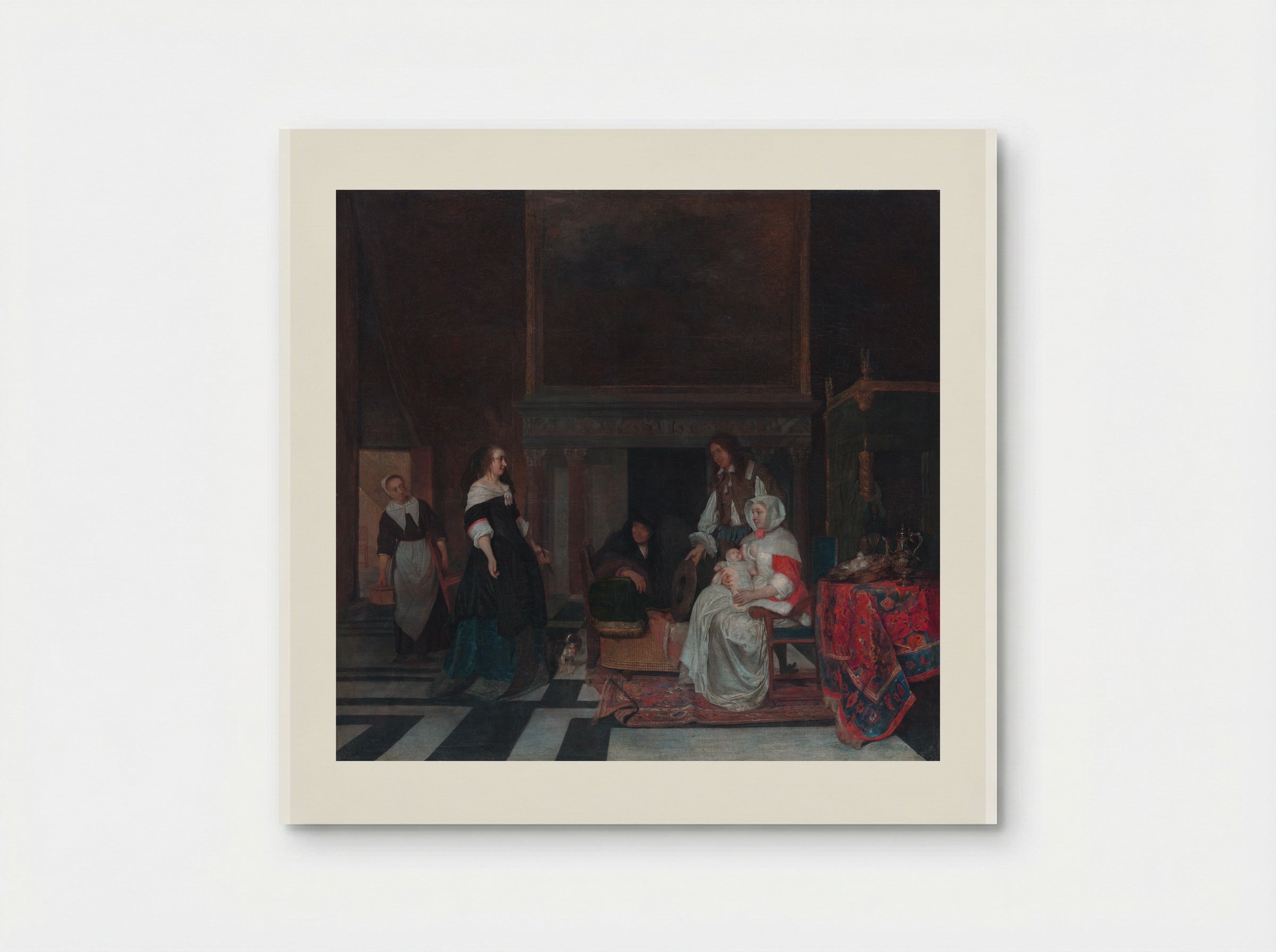 The Visit to the Nursery - Gabriël Metsu - Poster