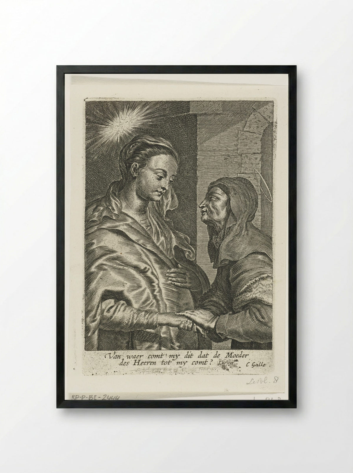 The Visitation - Schelte Adamsz. Bolswert - Framed Print Black