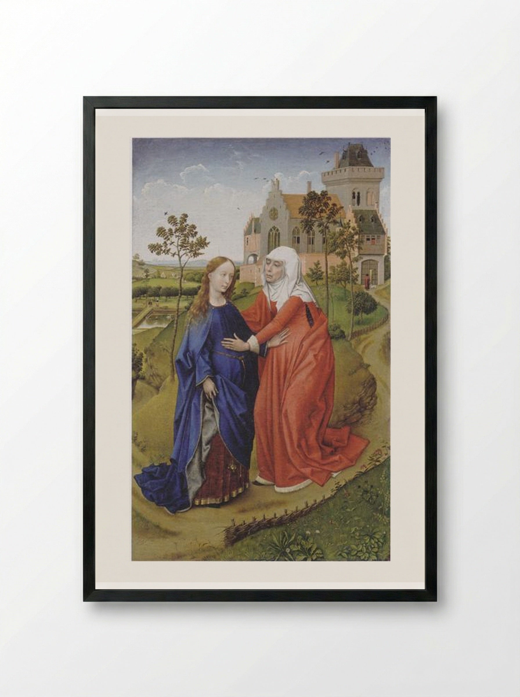 The Visitation - Rogier van der Weyden - Framed Print Black