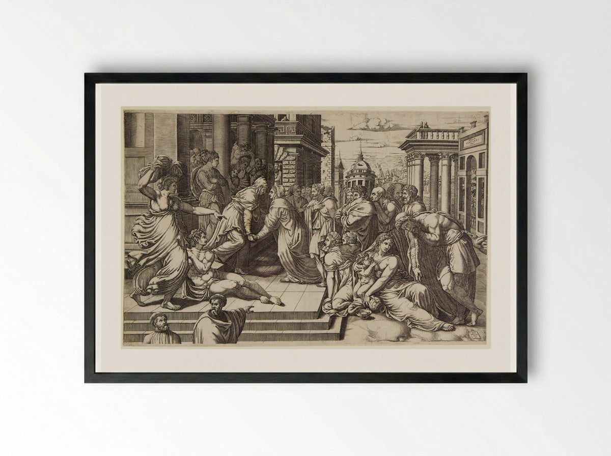 The Visitation - Giorgio Ghisi - Framed Print Black