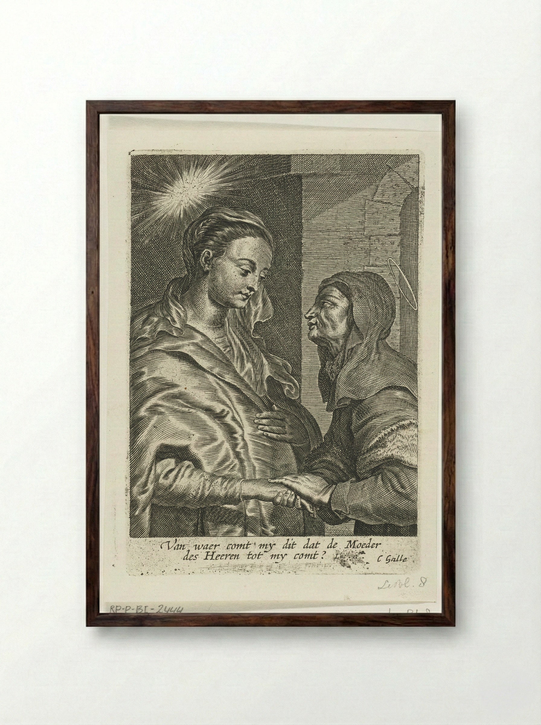 The Visitation - Schelte Adamsz. Bolswert - Framed Print Dark Wood
