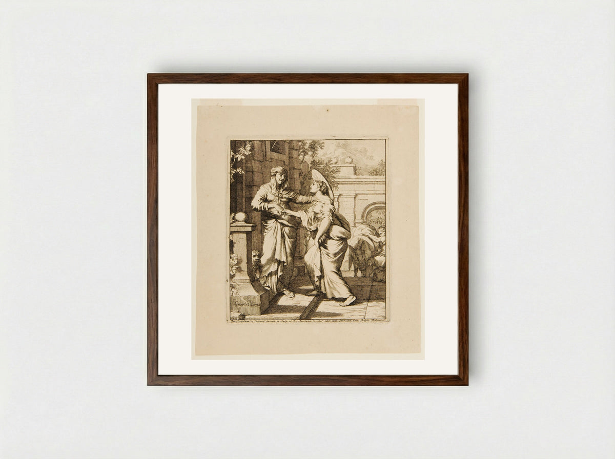 The Visitation - Gérard de Lairesse - Framed Print Dark Wood
