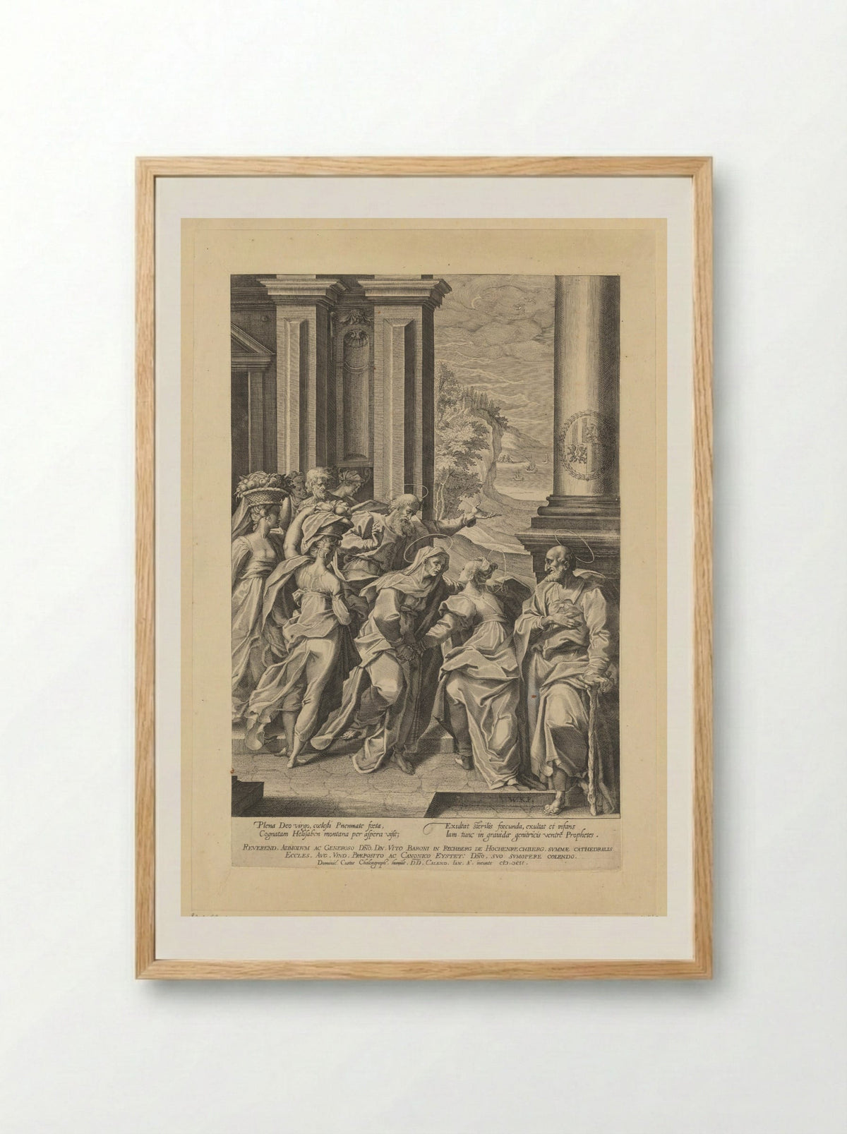 The Visitation - Dominicus Custos - Framed Print Wood