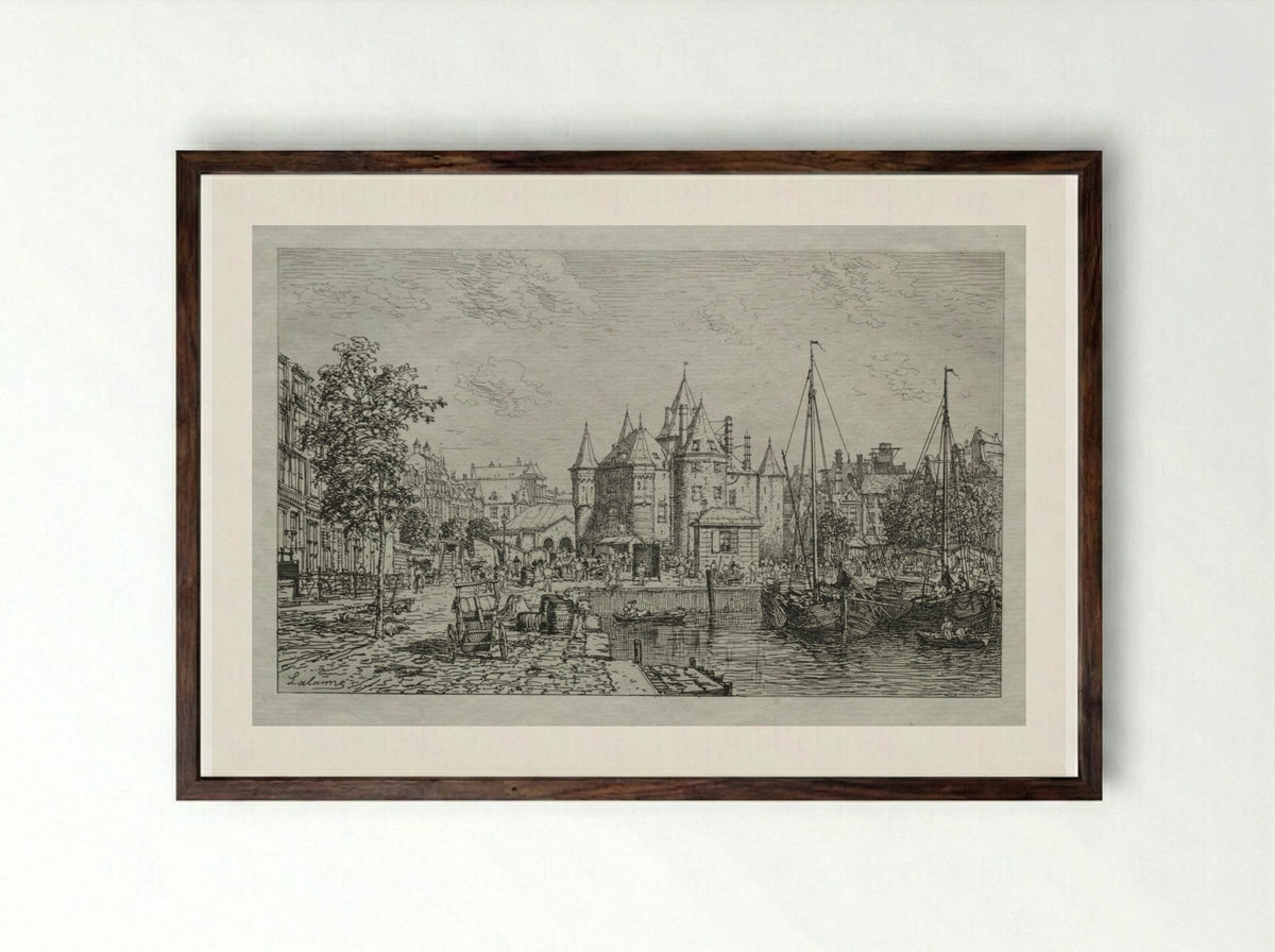 The Wagg-Poids of the City of Amsterdam - Maxime Lalanne - Framed Print Dark Wood