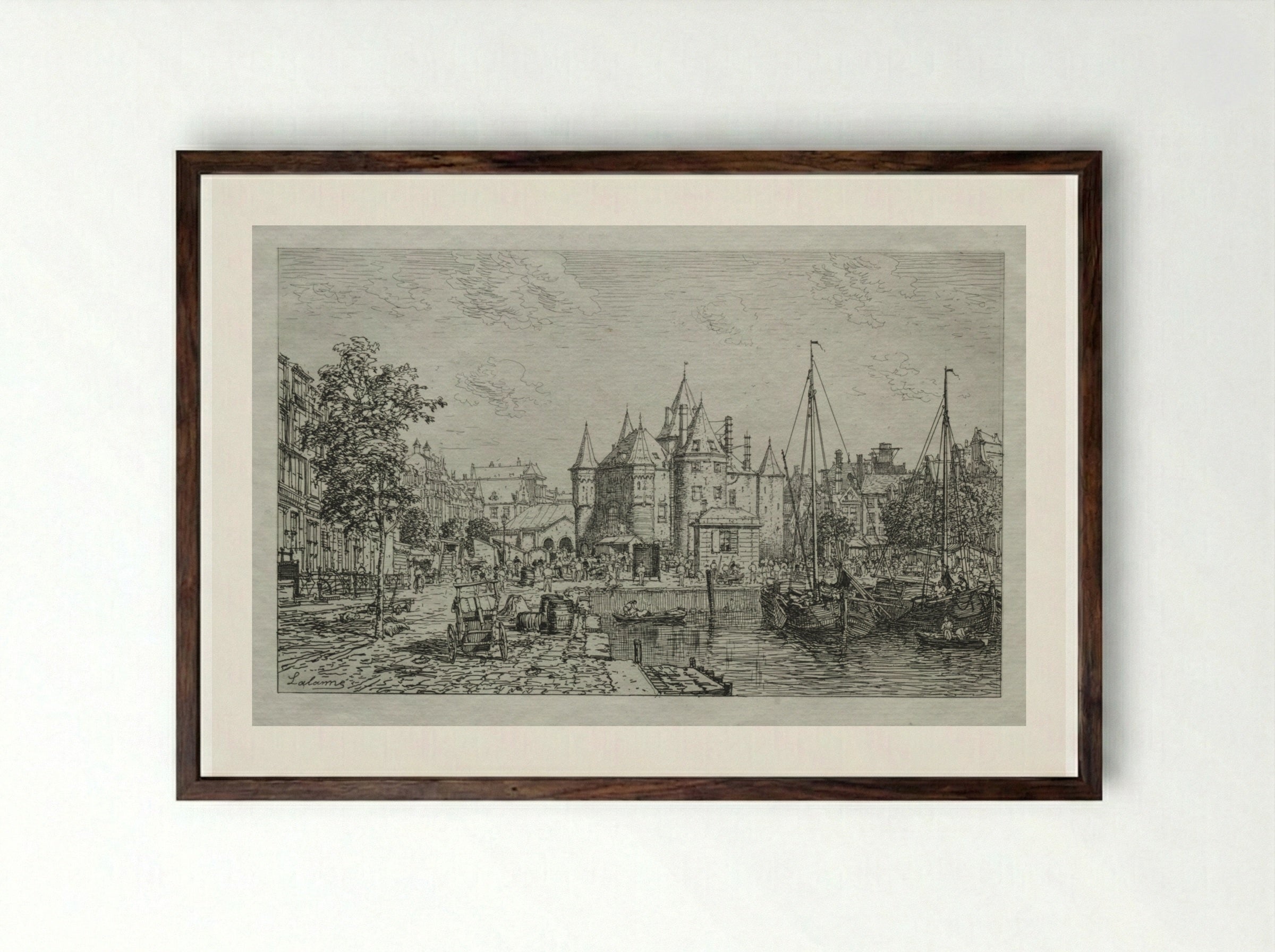 The Wagg-Poids of the City of Amsterdam - Maxime Lalanne - Framed Print Dark Wood