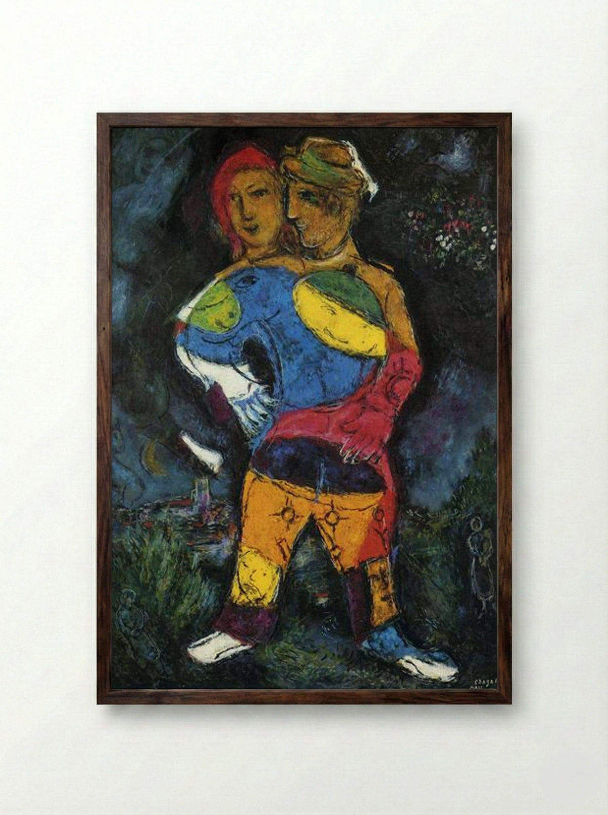 The Walk - Marc Chagall - Framed Print Dark Wood