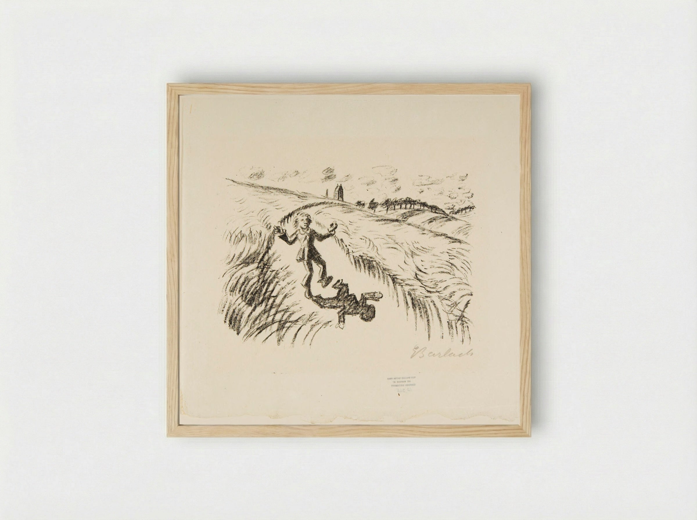 The Walking Bell 2 (The boy on his way to mass) - Ernst Barlach - Framed Print Wood