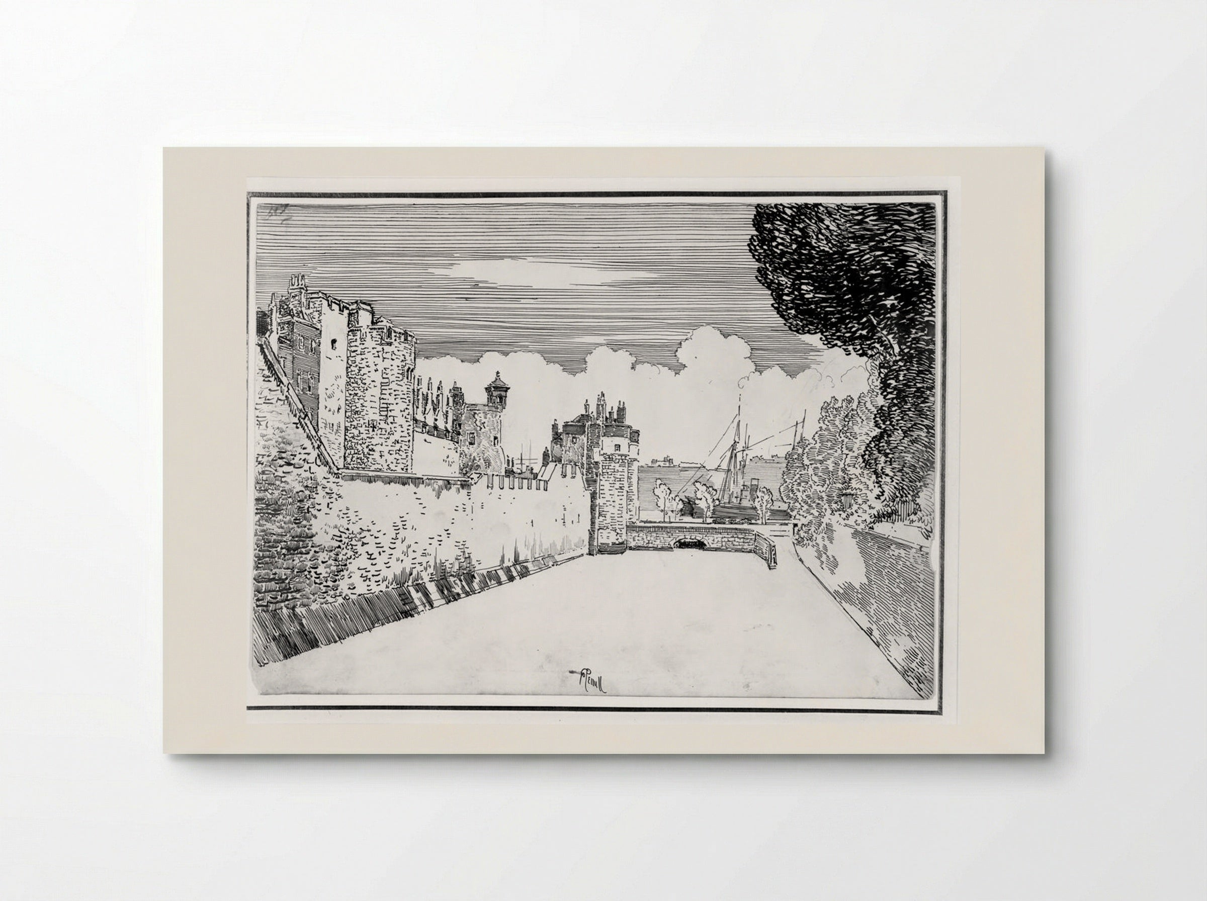 The Walls and Moat - Joseph Pennell - Poster