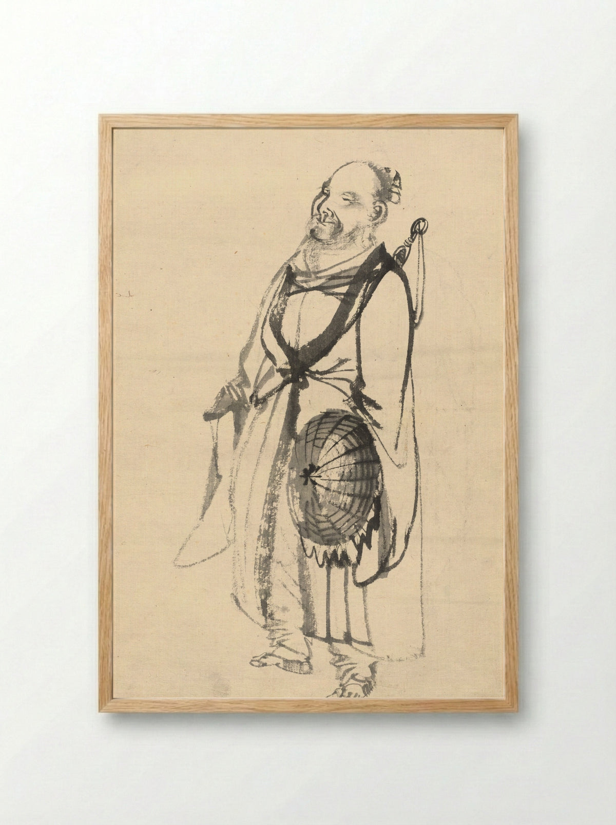 The Wandering Hermit - Kono Bairei - Framed Print Wood
