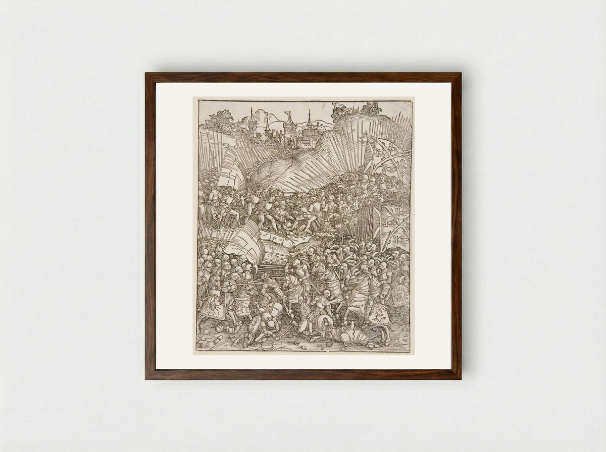 The War with Liège - Wolf Traut - Framed Print Dark Wood