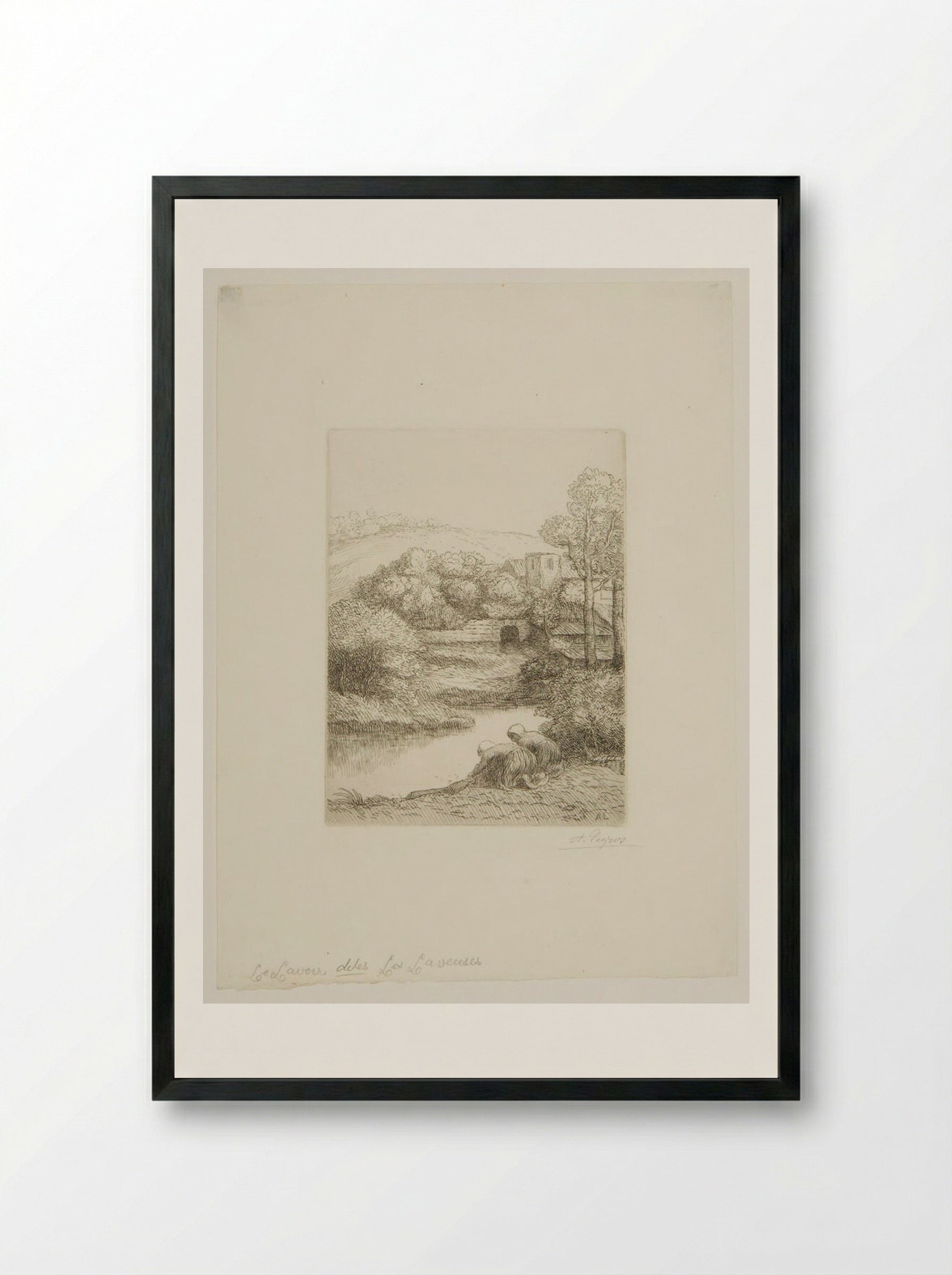 The Washer - Alphonse Legros - Framed Print Black