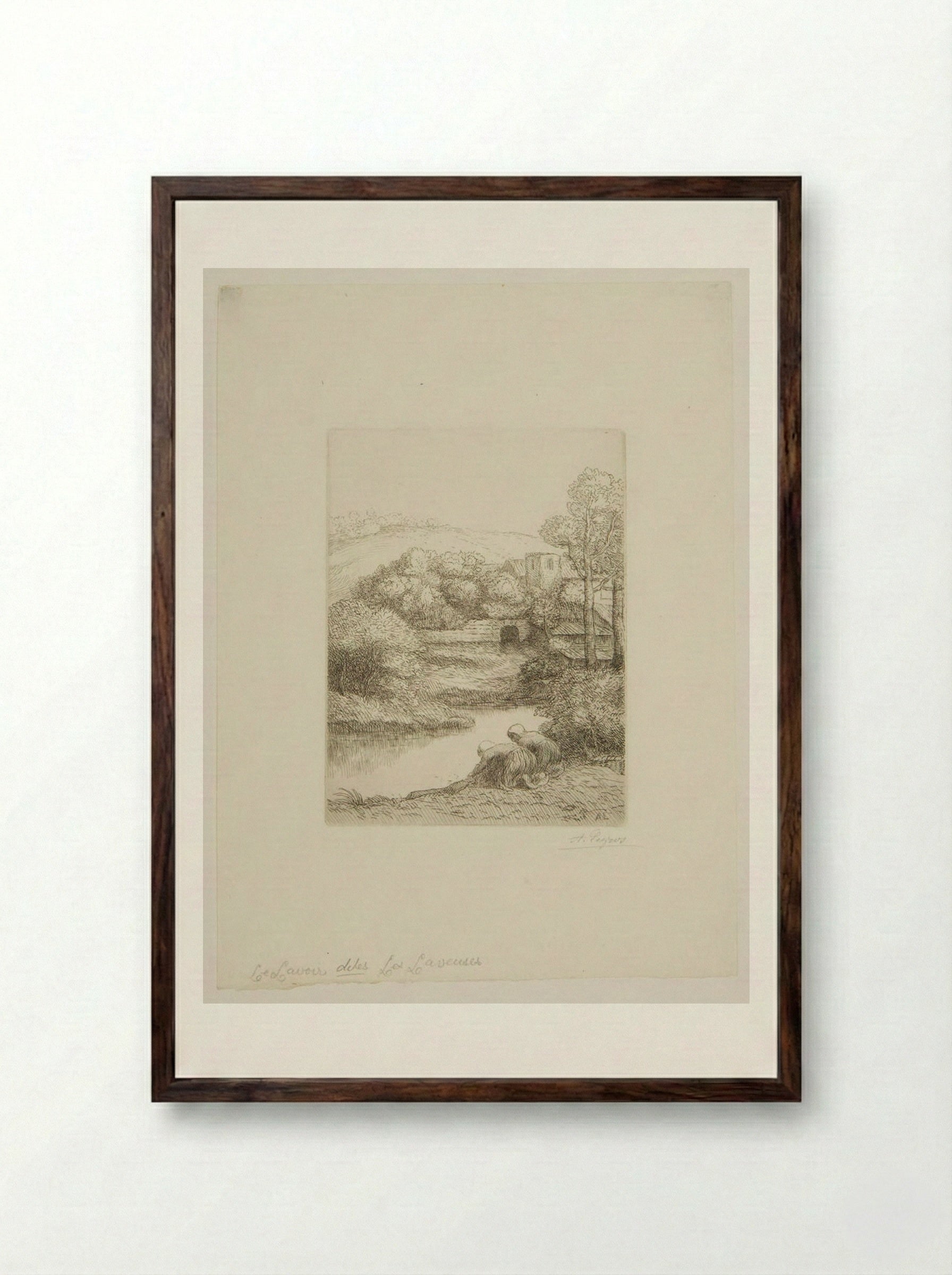 The Washer - Alphonse Legros - Framed Print Dark Wood