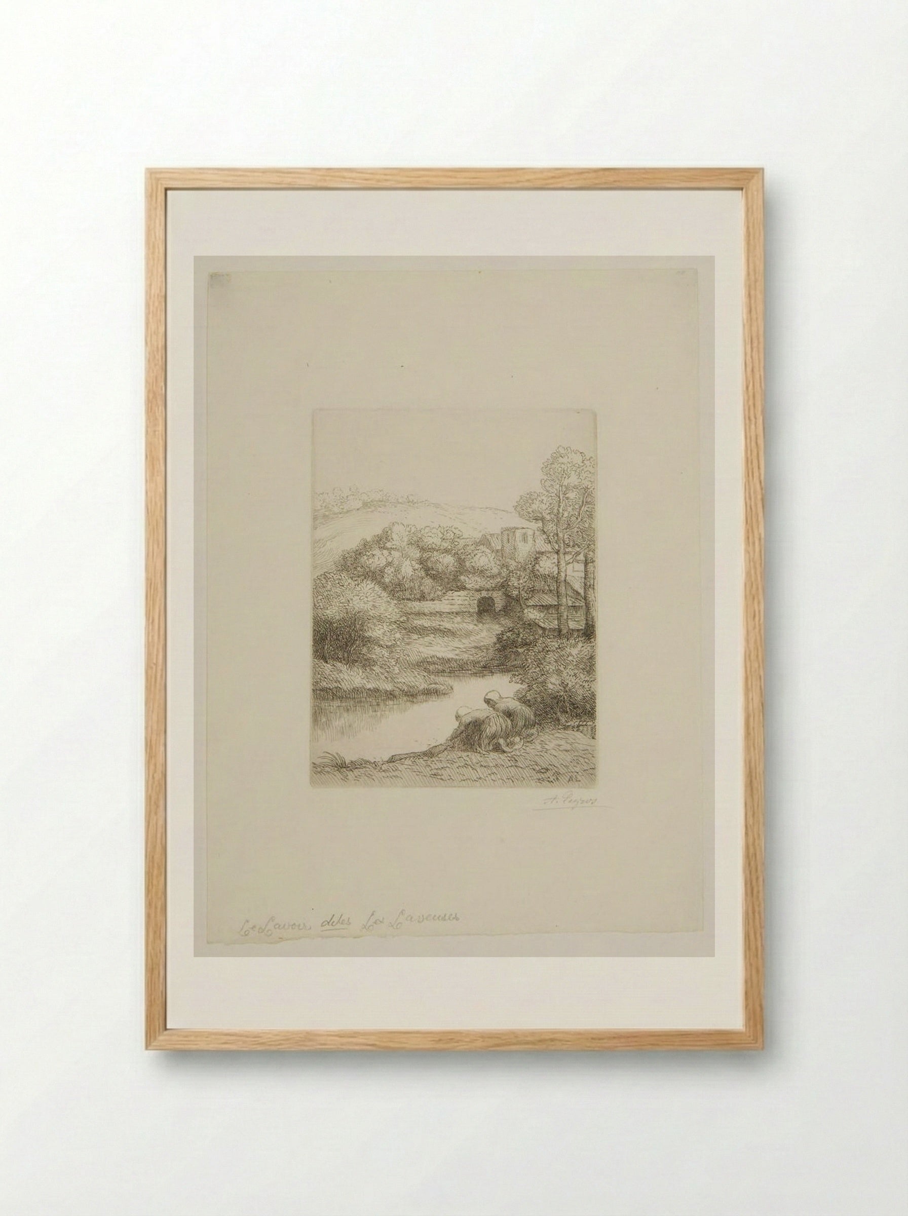 The Washer - Alphonse Legros - Framed Print Wood