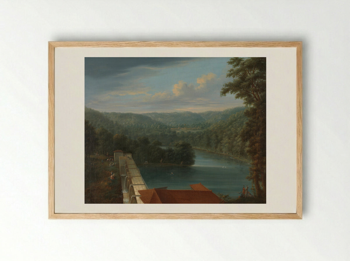 The Water Reservoirs, the so-called Bends, in the Belgrade Forest - Johann Christian Vollerdt - Framed Print Wood