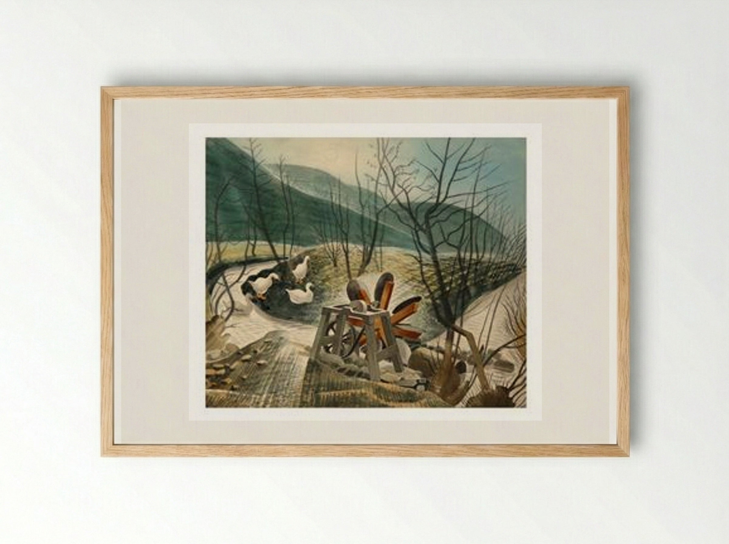 The Water Wheel - Eric Ravilious - Framed Print Wood
