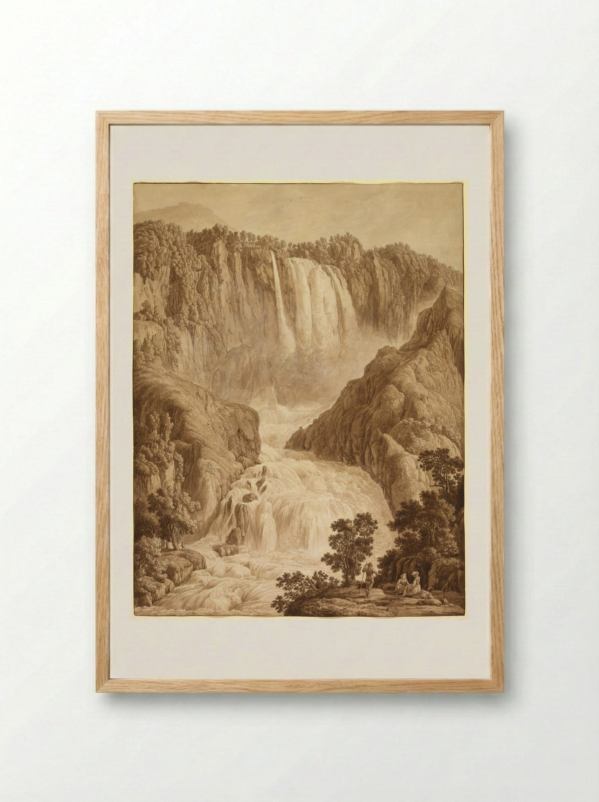 The Waterfall of Marmore at Terni - Philipp Hackert - Framed Print Wood
