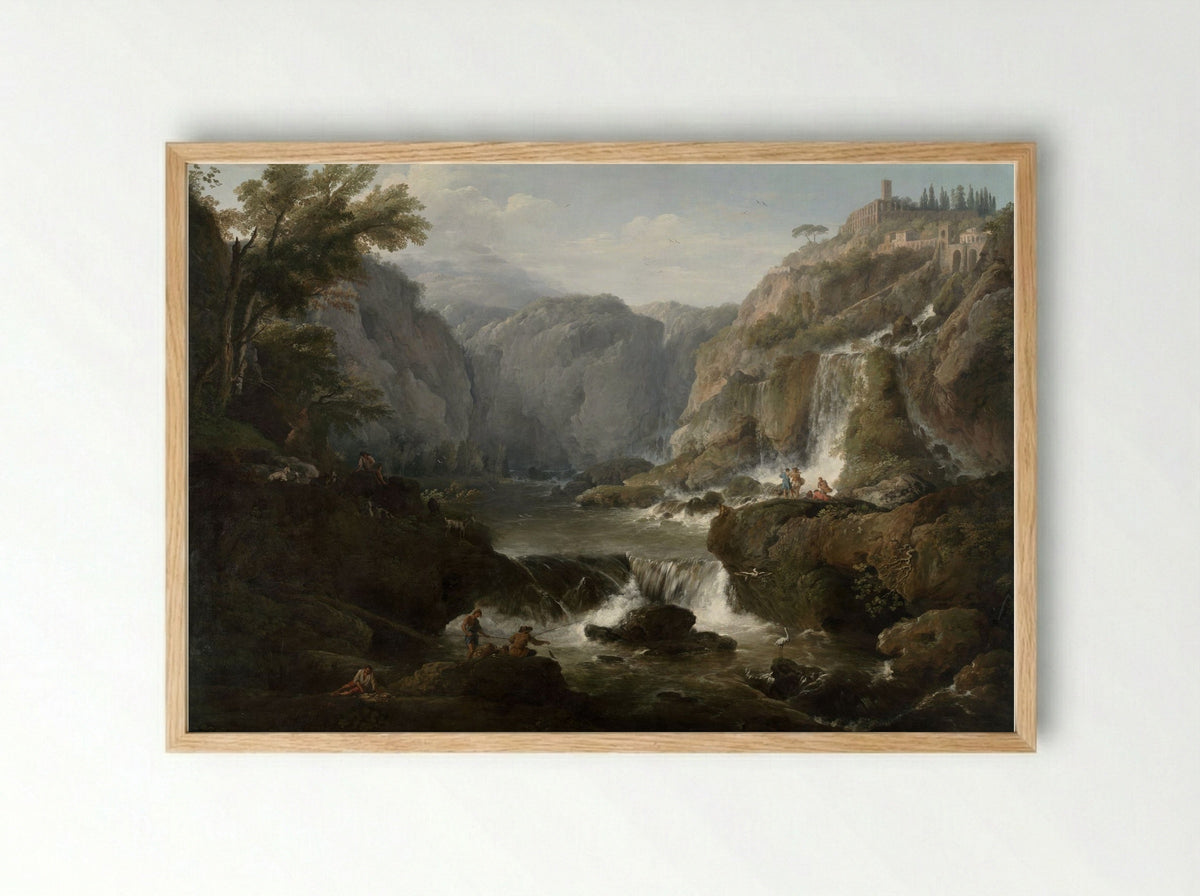 The Waterfalls at Tivoli - Claude-Joseph Vernet - Framed Print Wood