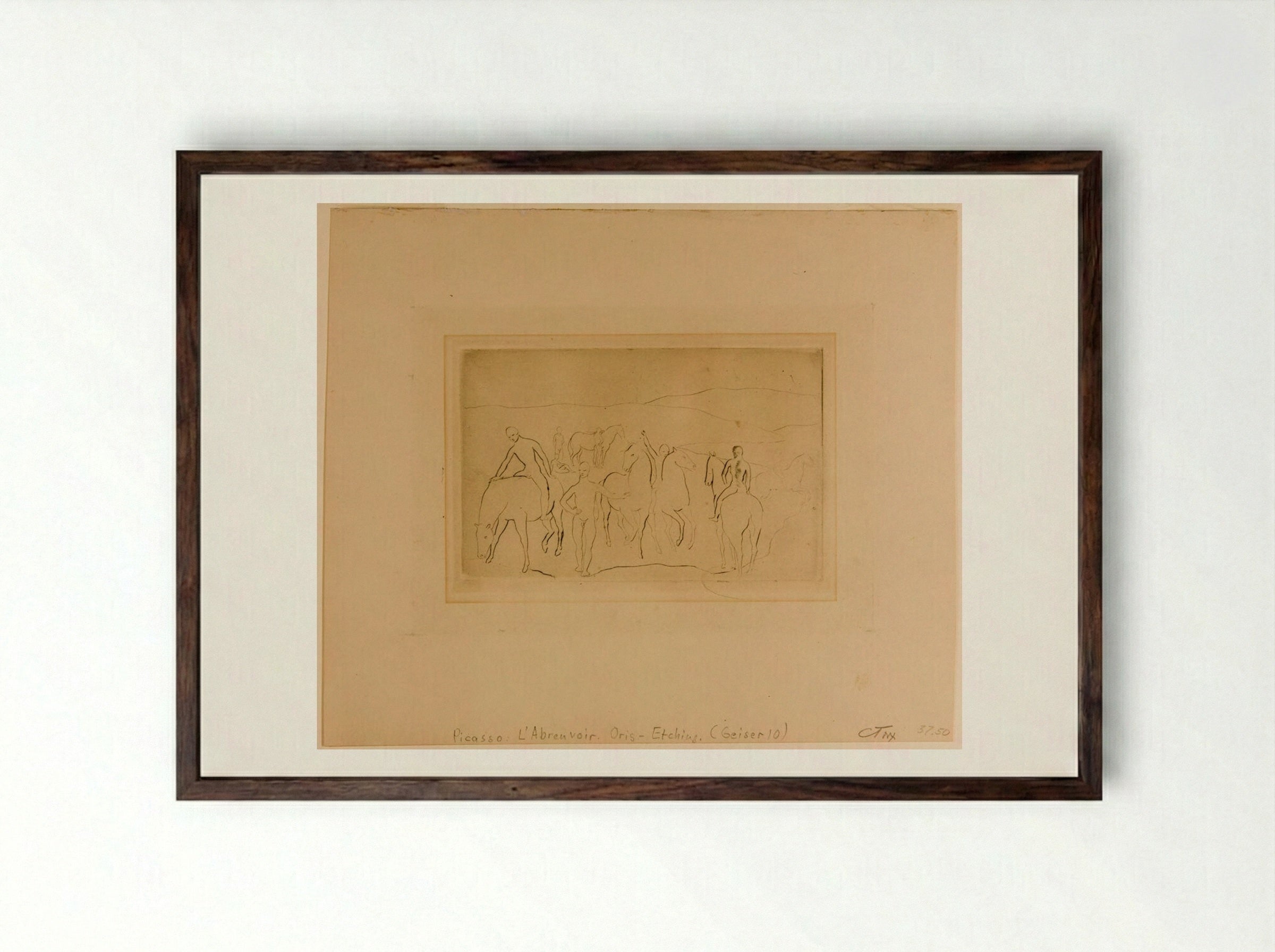 The Watering-Place - Pablo Picasso - Framed Print Dark Wood