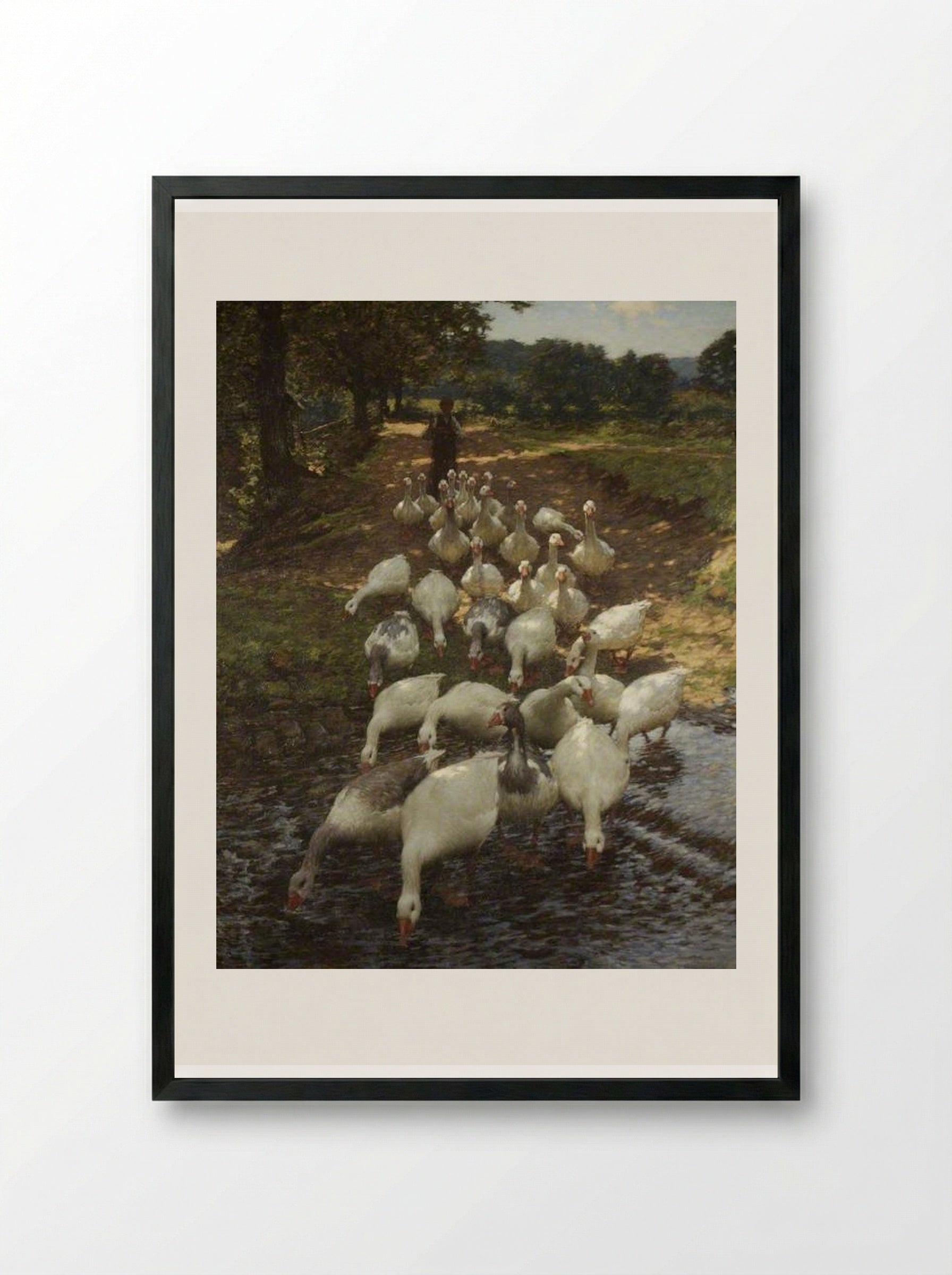 The Watersplash - Henry Herbert La Thangue - Framed Print Black