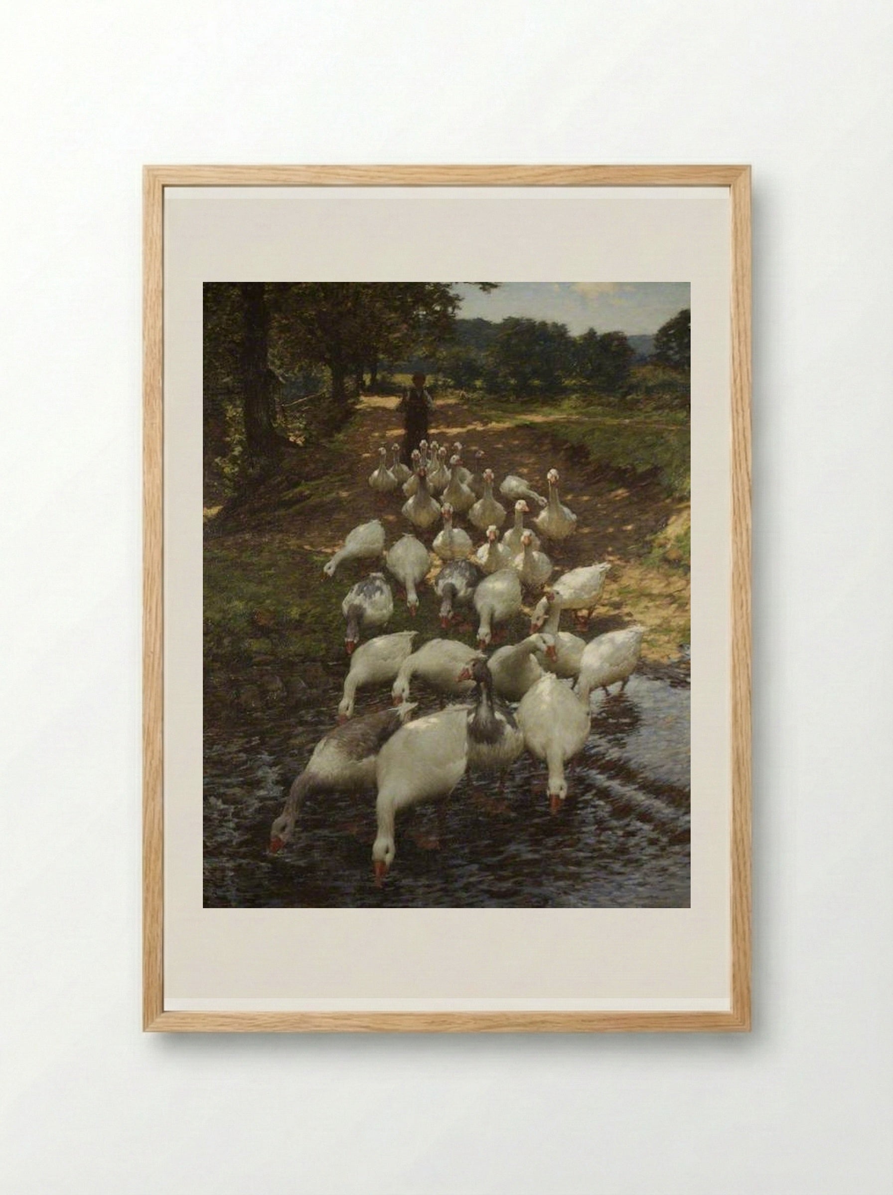 The Watersplash - Henry Herbert La Thangue - Framed Print Wood