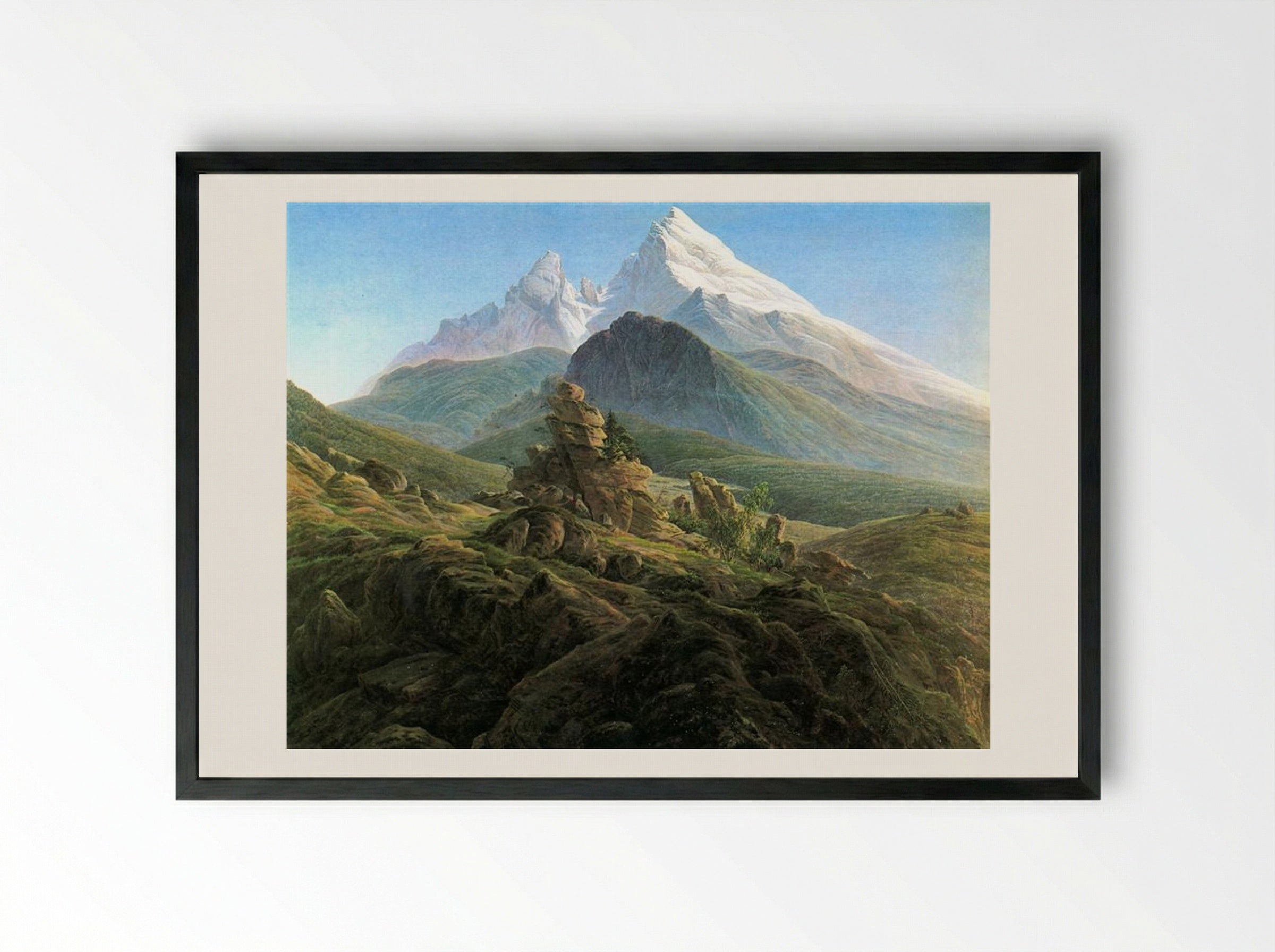 The Watzmann - Caspar David Friedrich - Framed Print Black