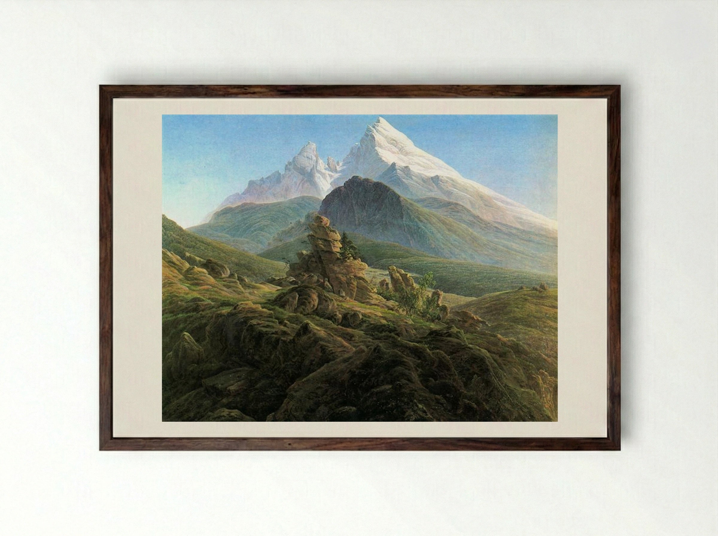 The Watzmann - Caspar David Friedrich - Framed Print Dark Wood