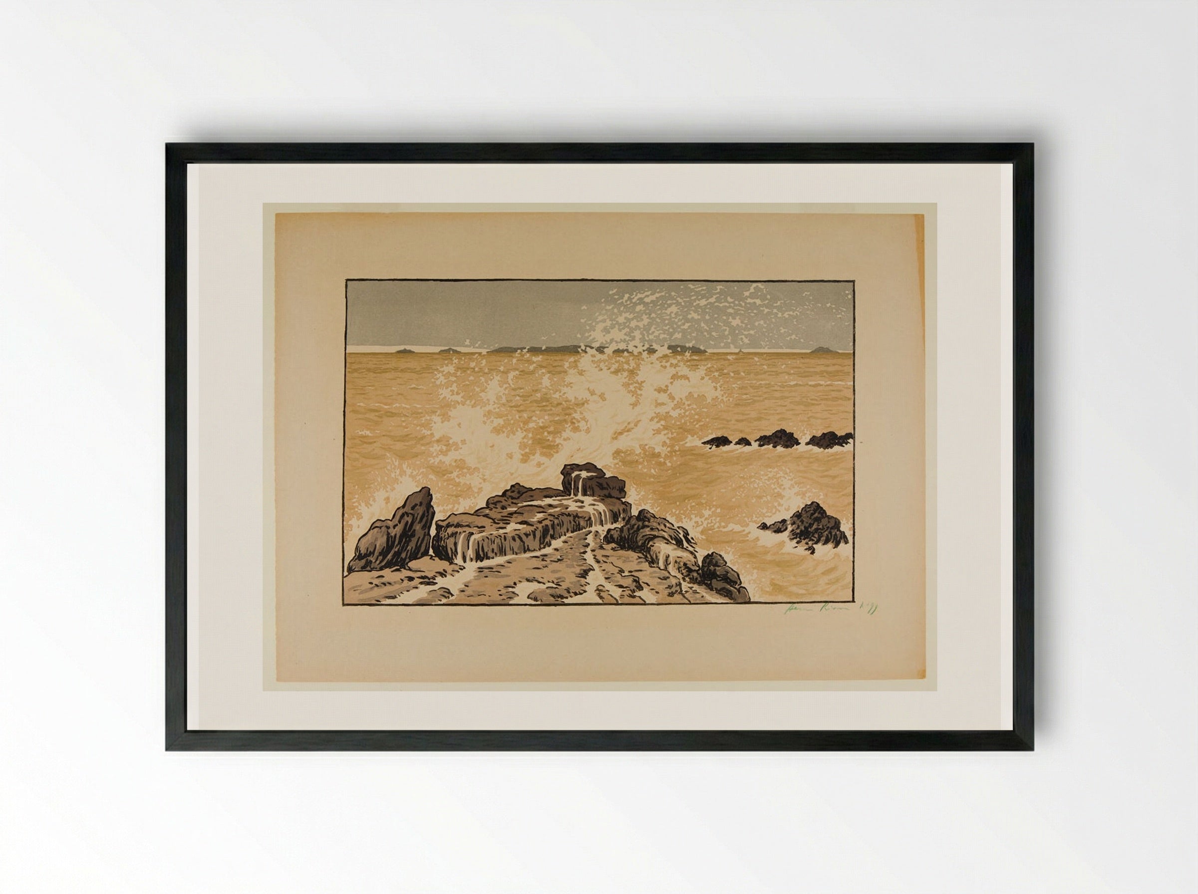 The Wave - Henri Rivière - Framed Print Black