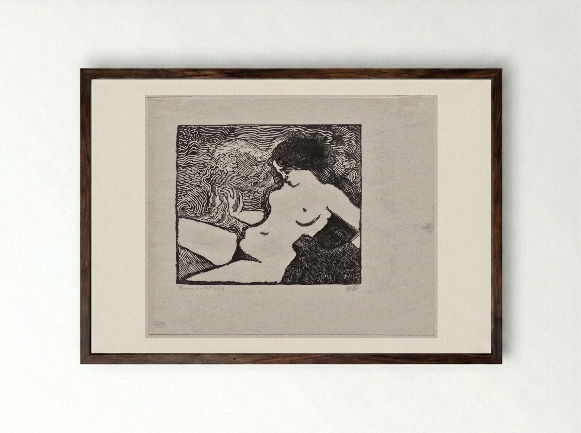 The Wave - Aristide Maillol - Framed Print Dark Wood