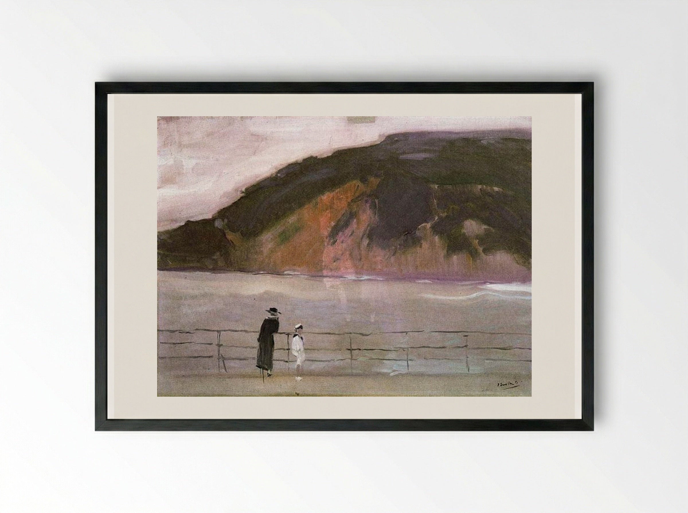 The Waves - Joaquín Sorolla - Framed Print Black