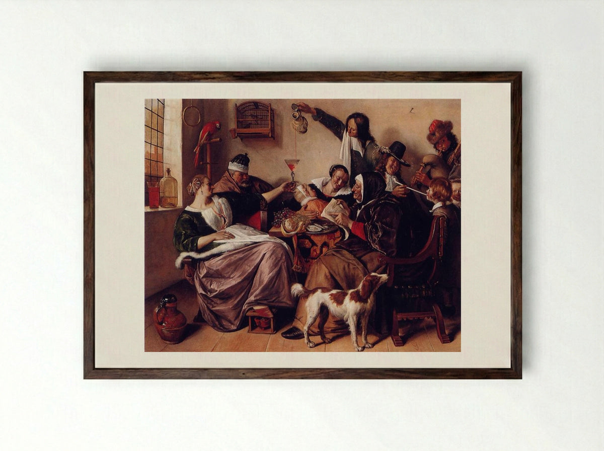 The Way You Hear It - Jan Steen - Framed Print Dark Wood