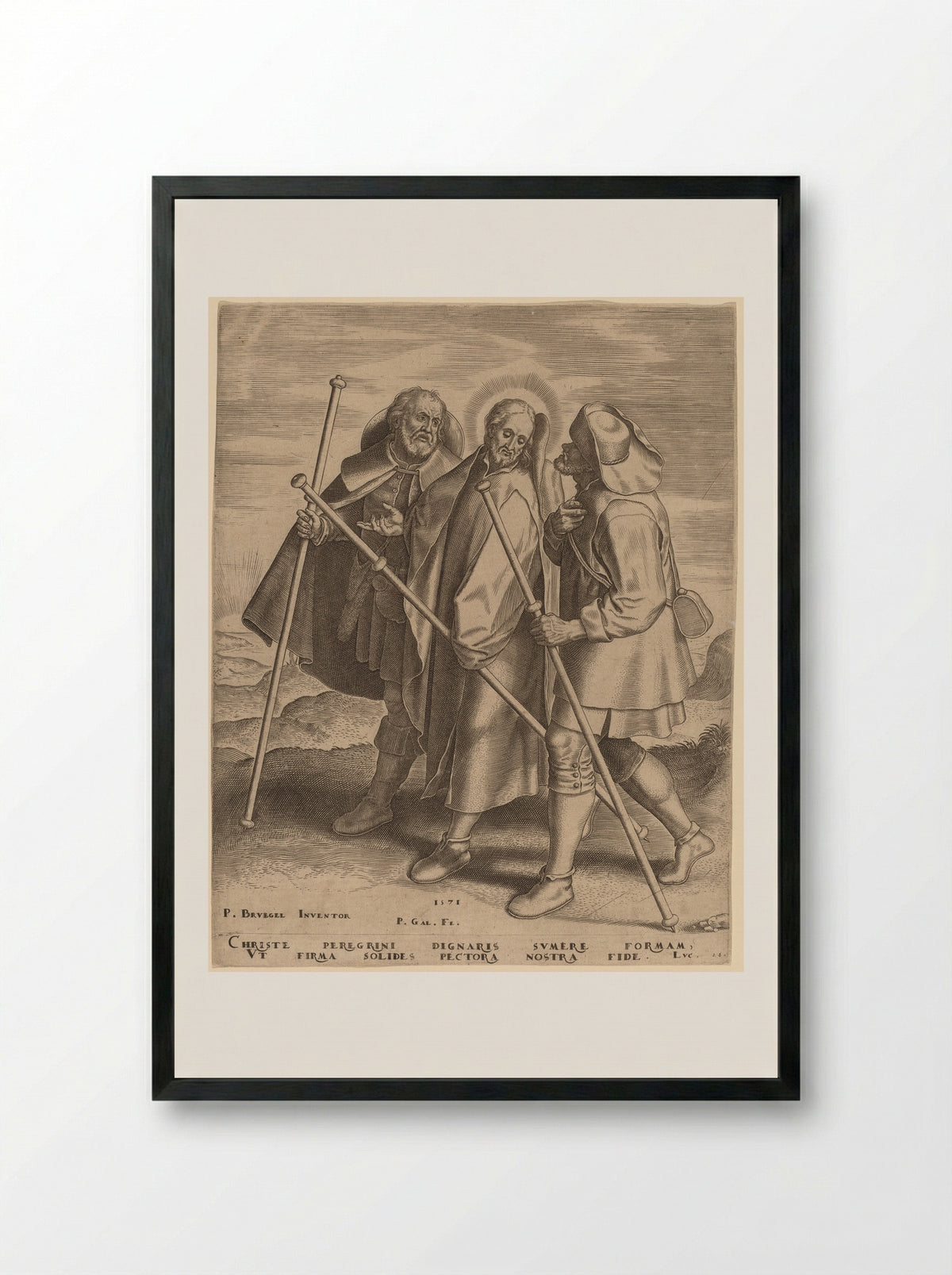 The Way of Christ - Philips Galle - Framed Print Black