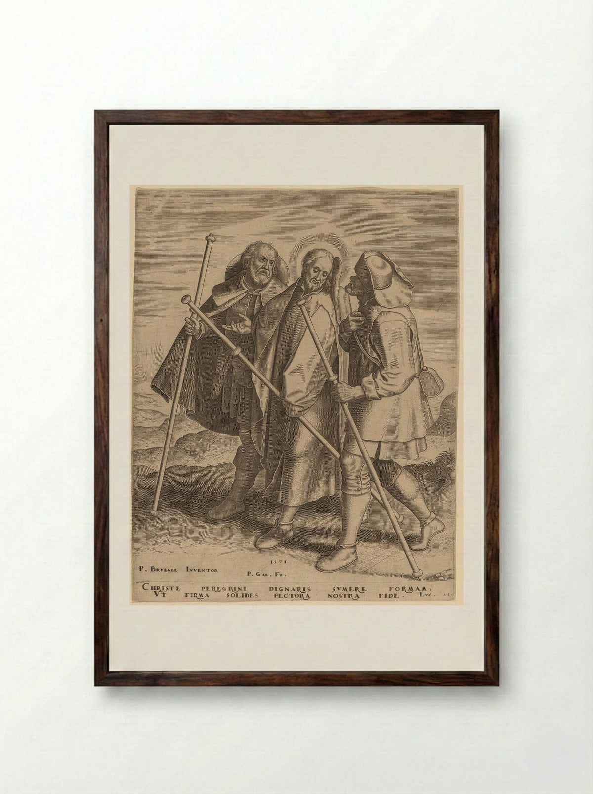 The Way of Christ - Philips Galle - Framed Print Dark Wood