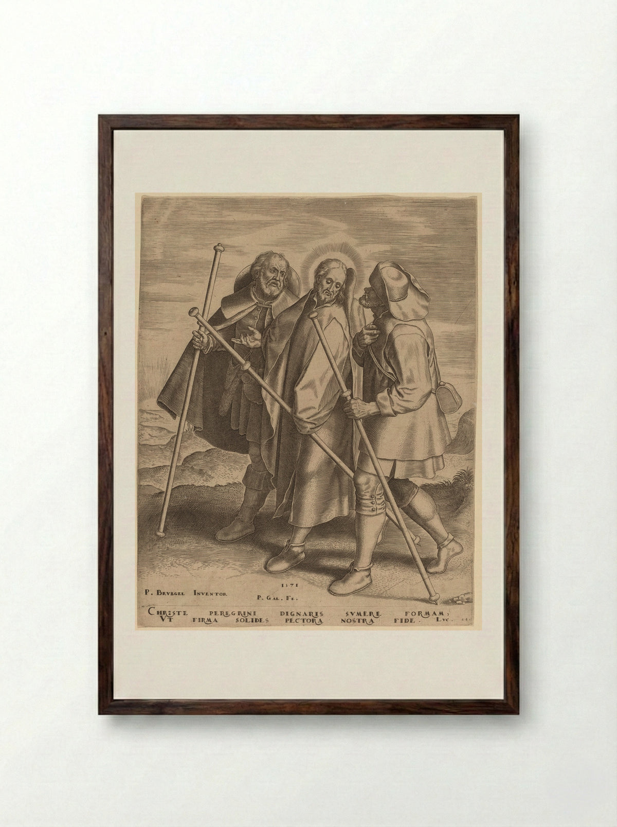 The Way of Christ - Philips Galle - Framed Print Dark Wood