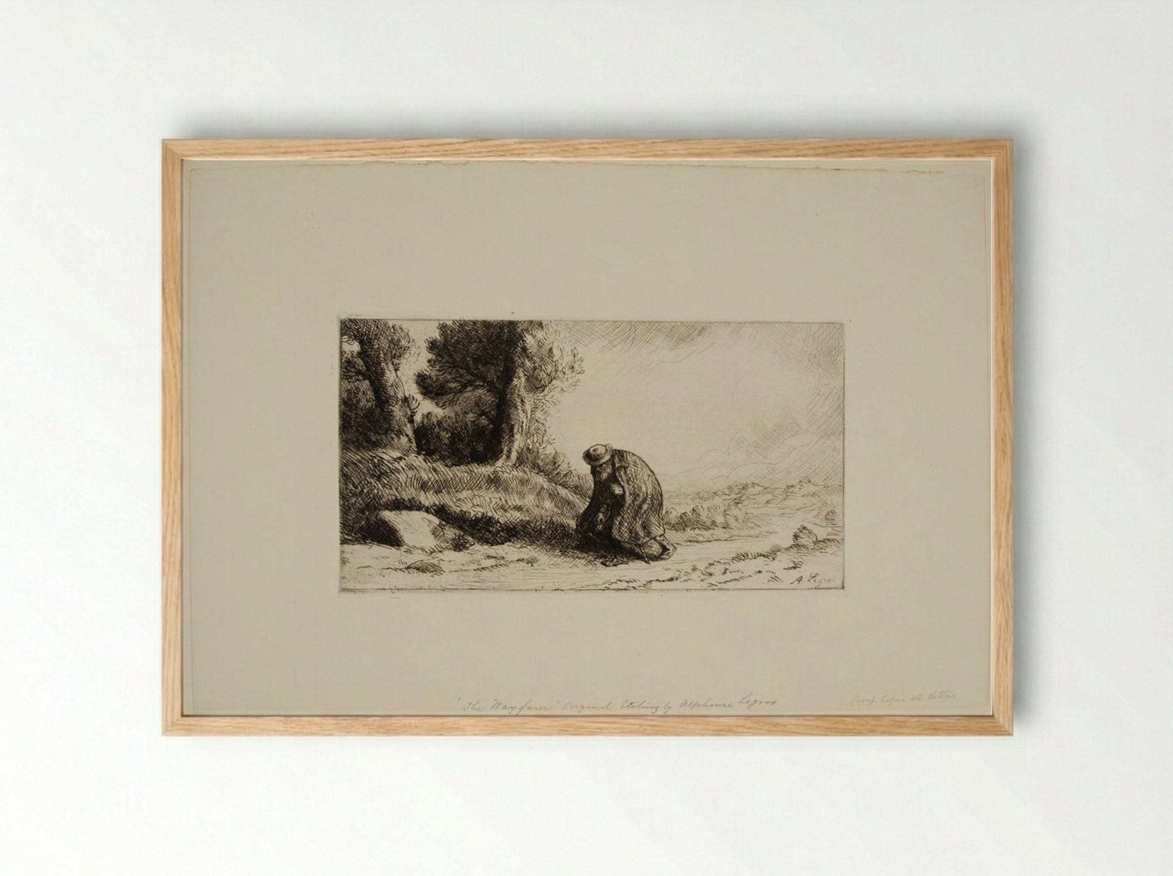 The Wayfarer - Alphonse Legros - Framed Print Wood