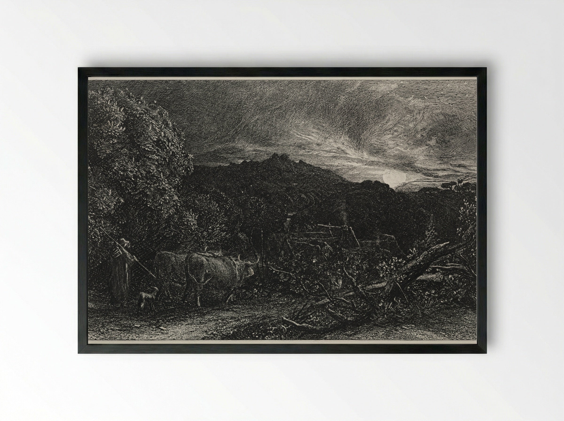The Weary Plowman - Samuel Palmer - Framed Print Black