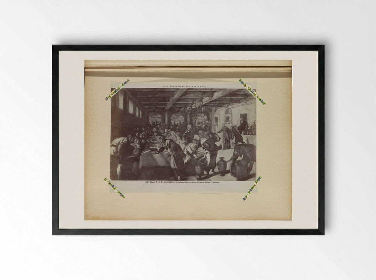The Wedding Feast at Cana (After Tintoretto) - Fratelli Alinari - Framed Print Black
